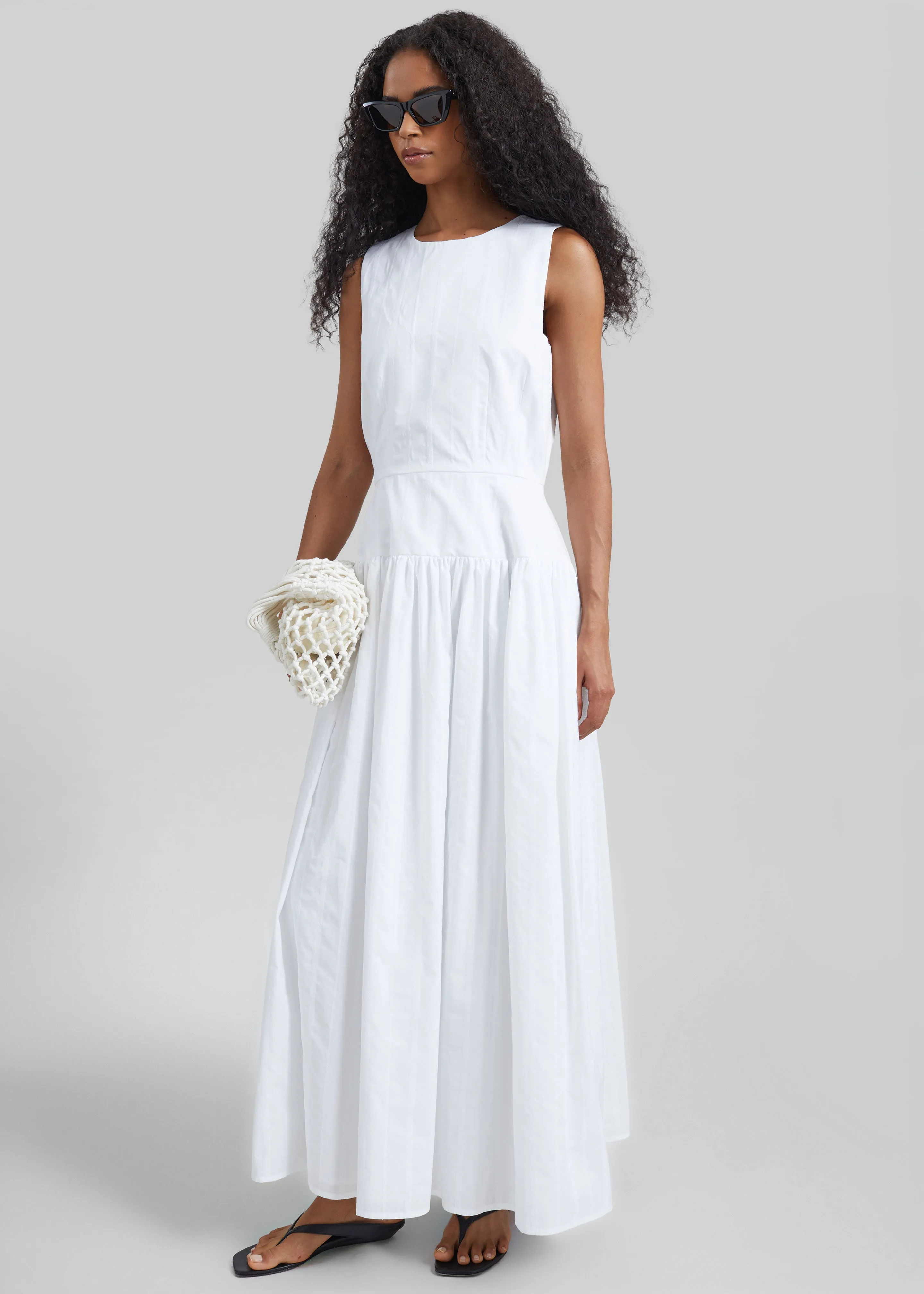 Loulou de Saison Ama Flared Dress - White sold by Frankie Shop product image thumbnail 3