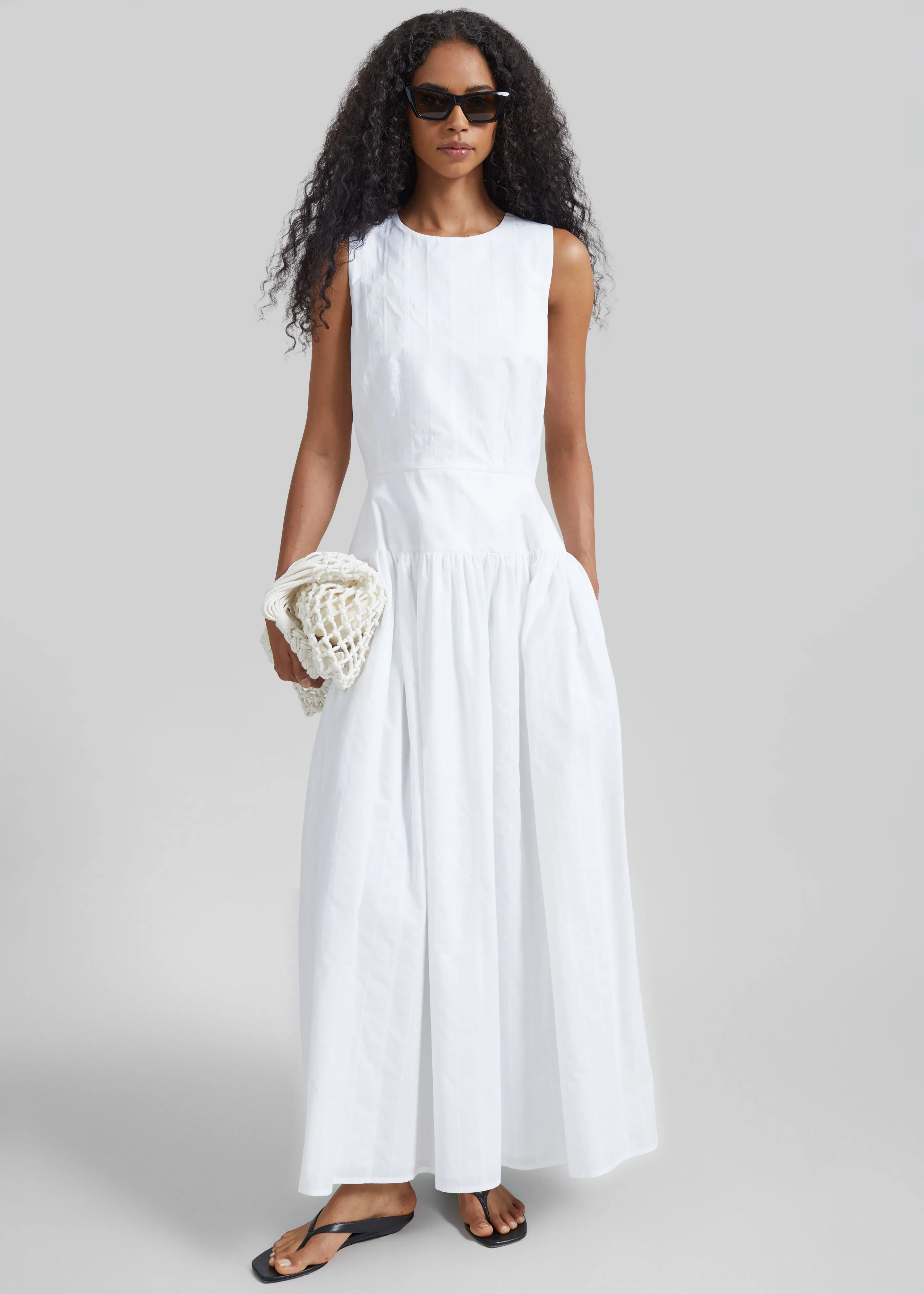 Loulou de Saison Ama Flared Dress - White sold by Frankie Shop