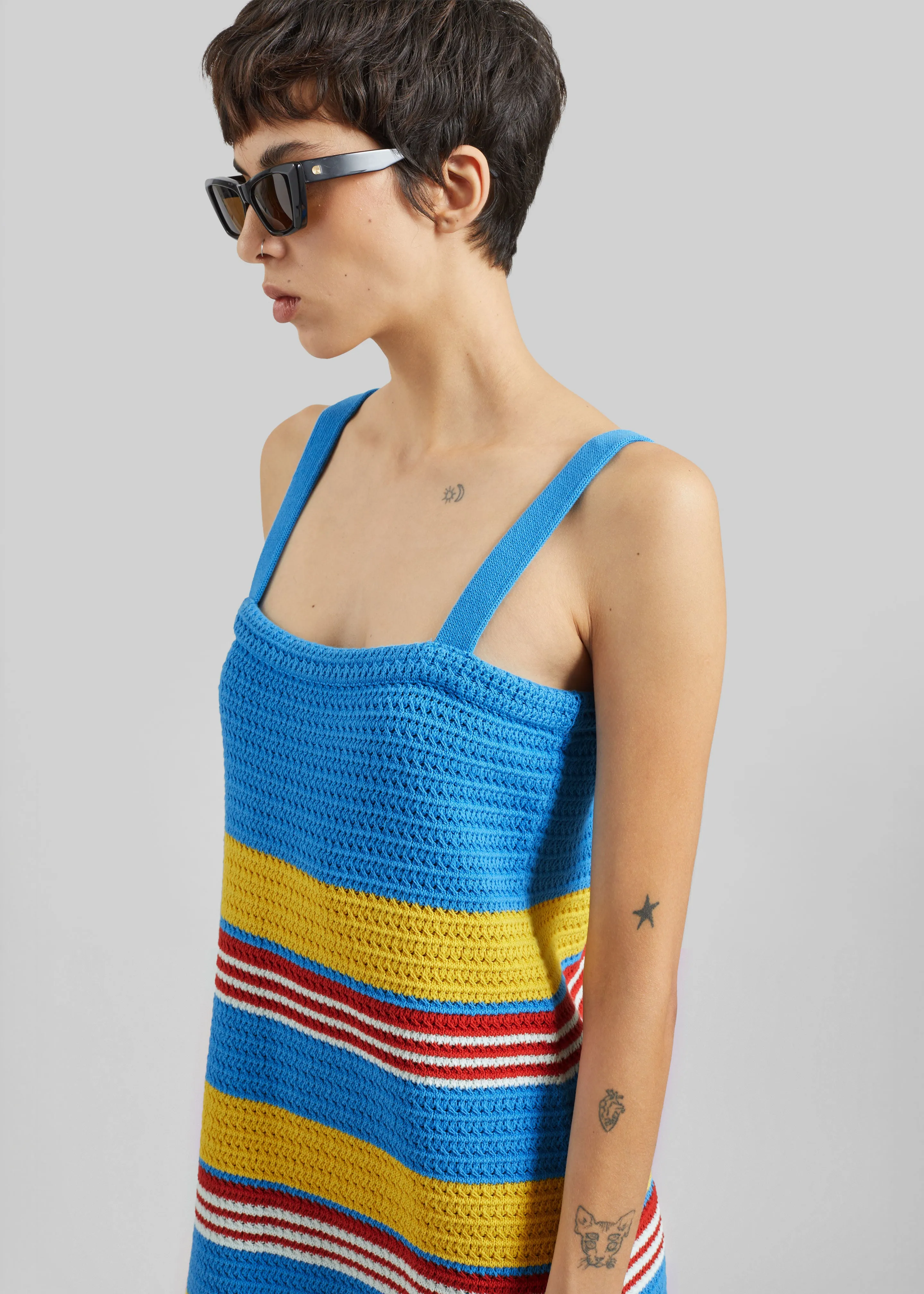 Posse Tammy Dress - Blue Multistripe sold by Frankie Shop product image thumbnail 3