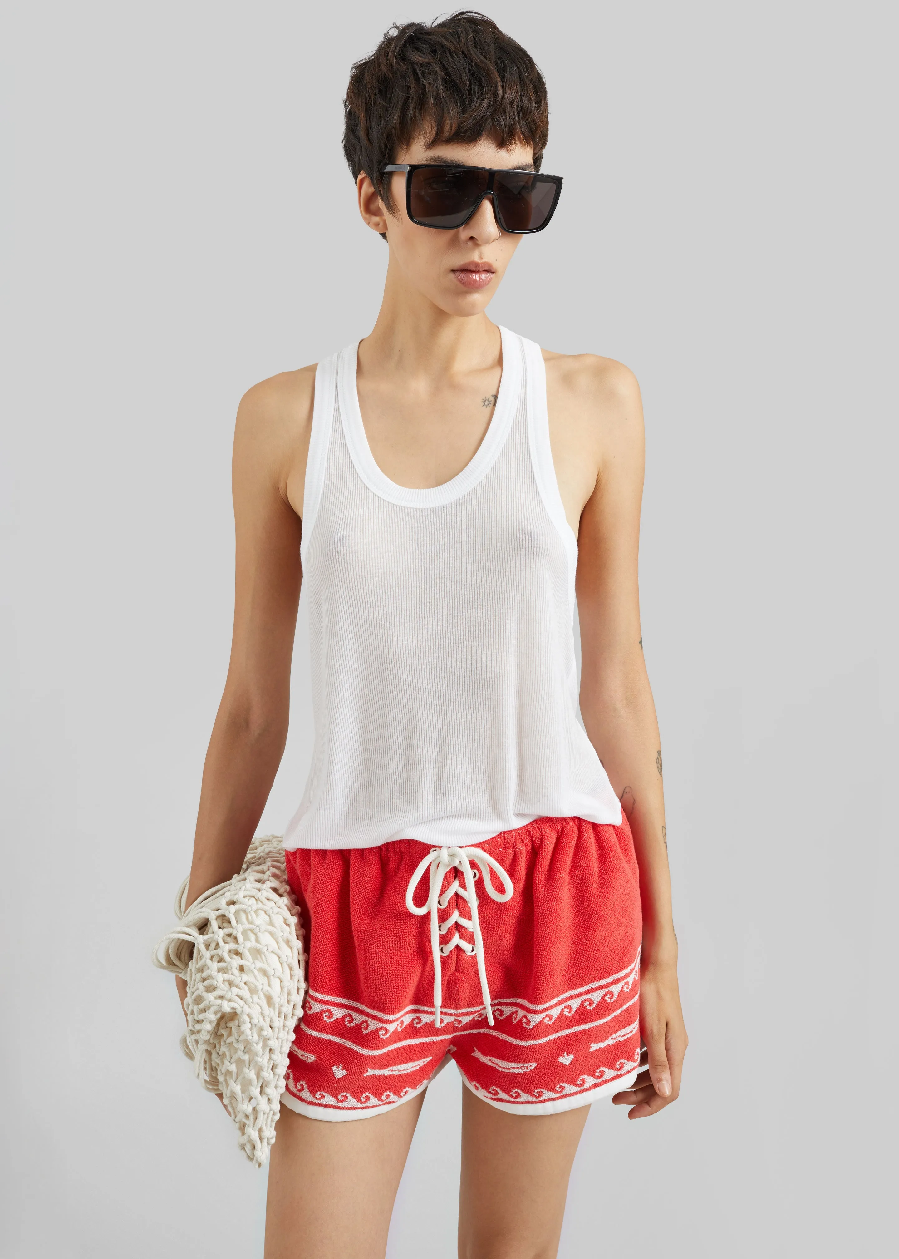 Posse Cody Shorts - Red Ivory Fish sold by Frankie Shop product image thumbnail 3