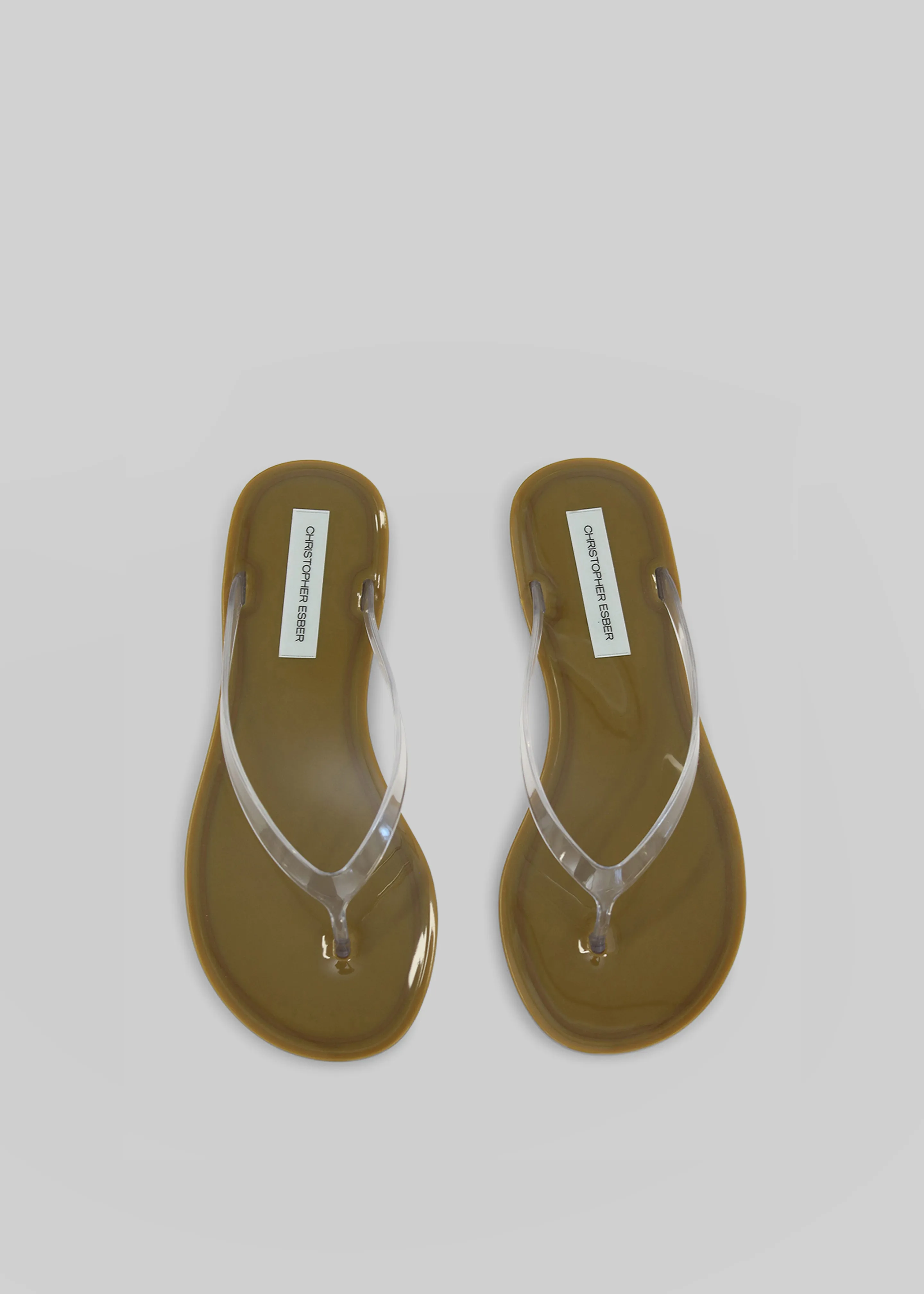 Christopher Esber Jo Flip Flops - Khaki/Clear sold by Frankie Shop product image thumbnail 3