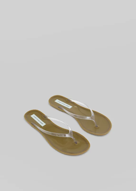 Christopher Esber Jo Flip Flops - Khaki/Clear made by Christopher Esber