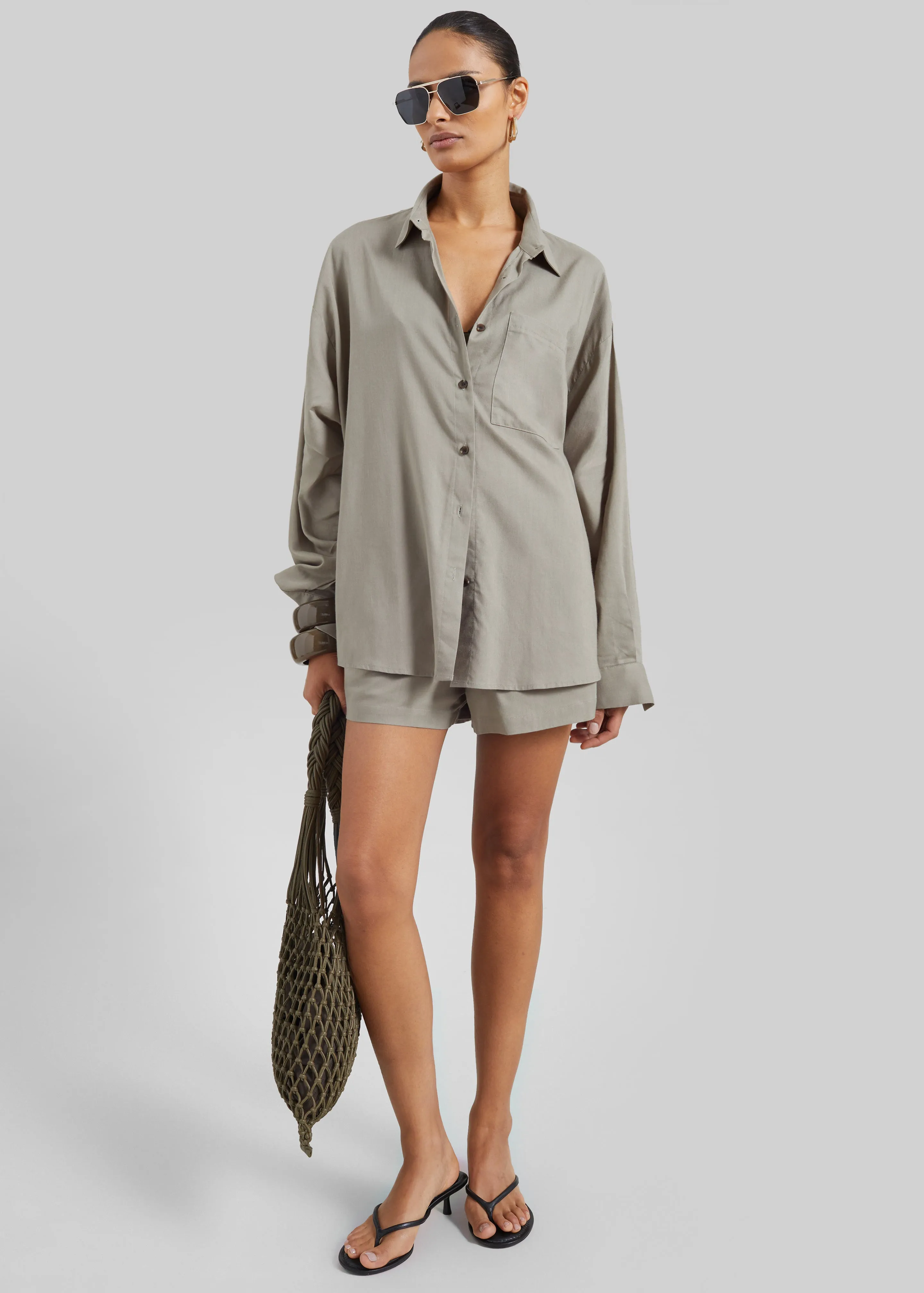 Noja Fluid Shirt - Pale Olive sold by Frankie Shop product image thumbnail 4