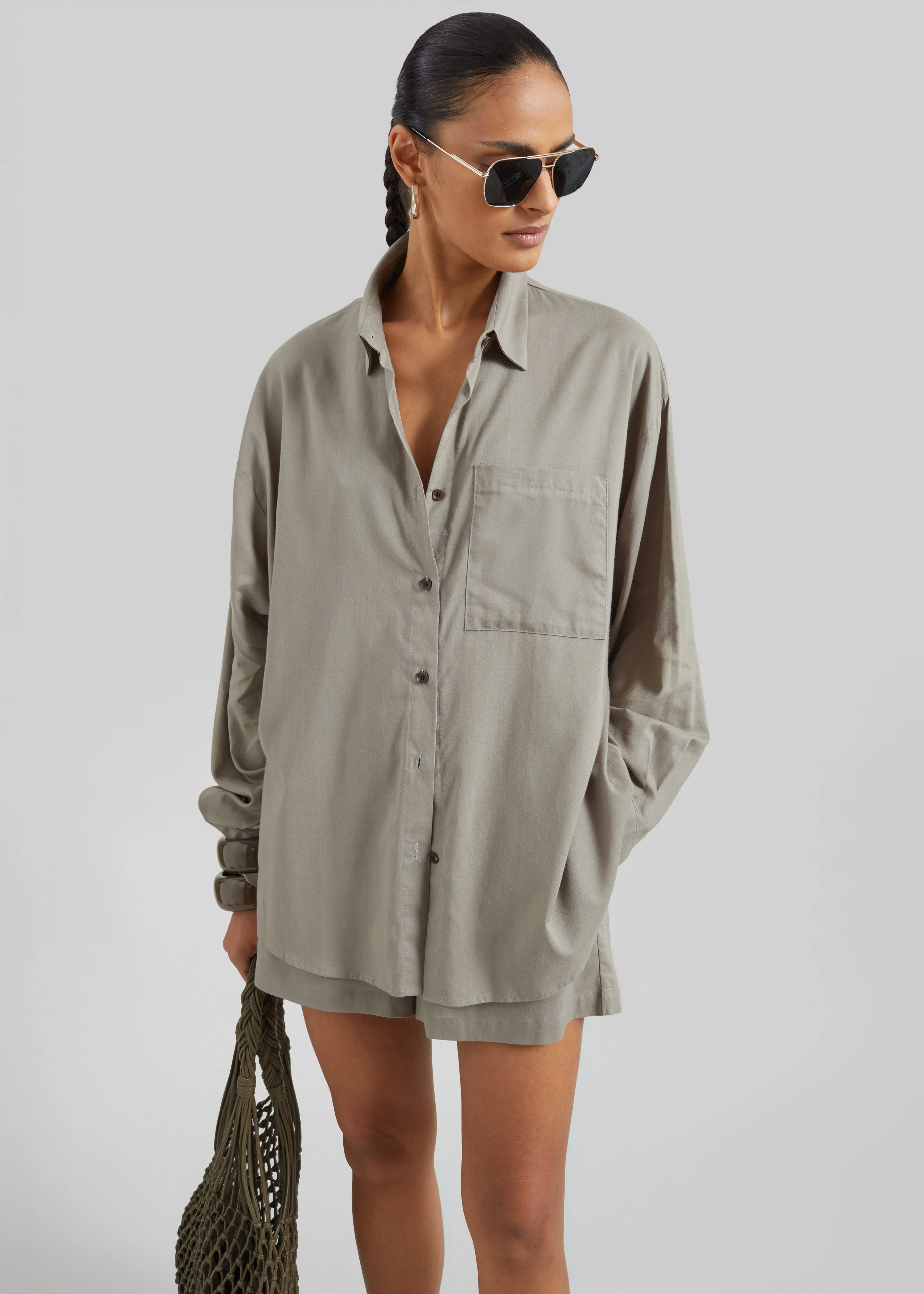 Noja Fluid Shirt - Pale Olive sold by Frankie Shop product image thumbnail 2