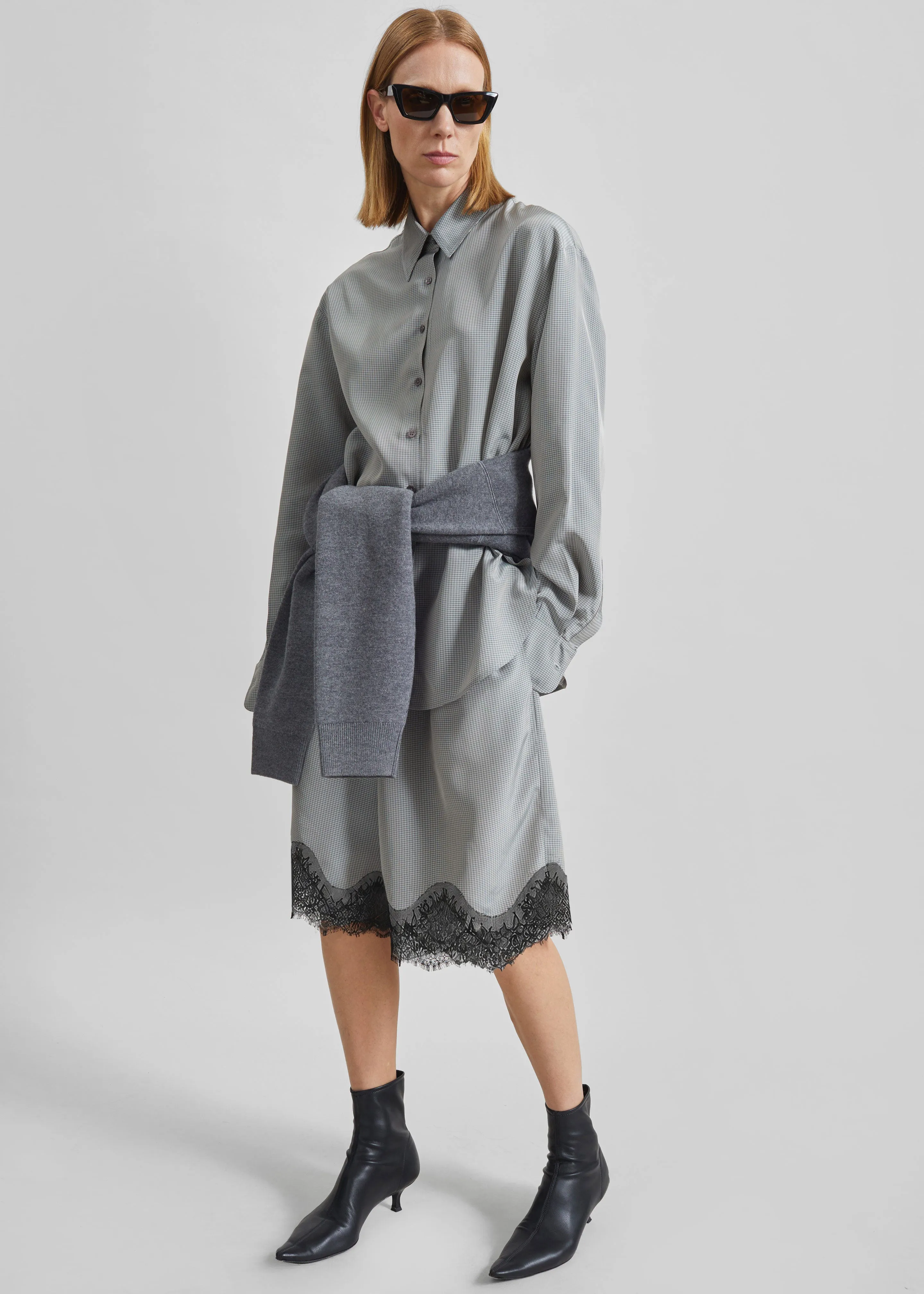 Peri Shirt - Checked Grey sold by Frankie Shop product image thumbnail 4