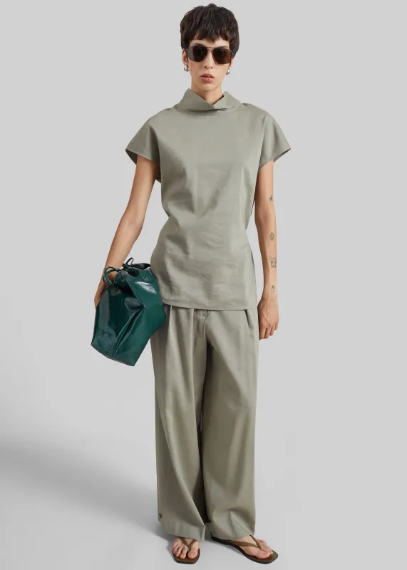 Auray Pleated Trousers - Olive made by Frankie Shop