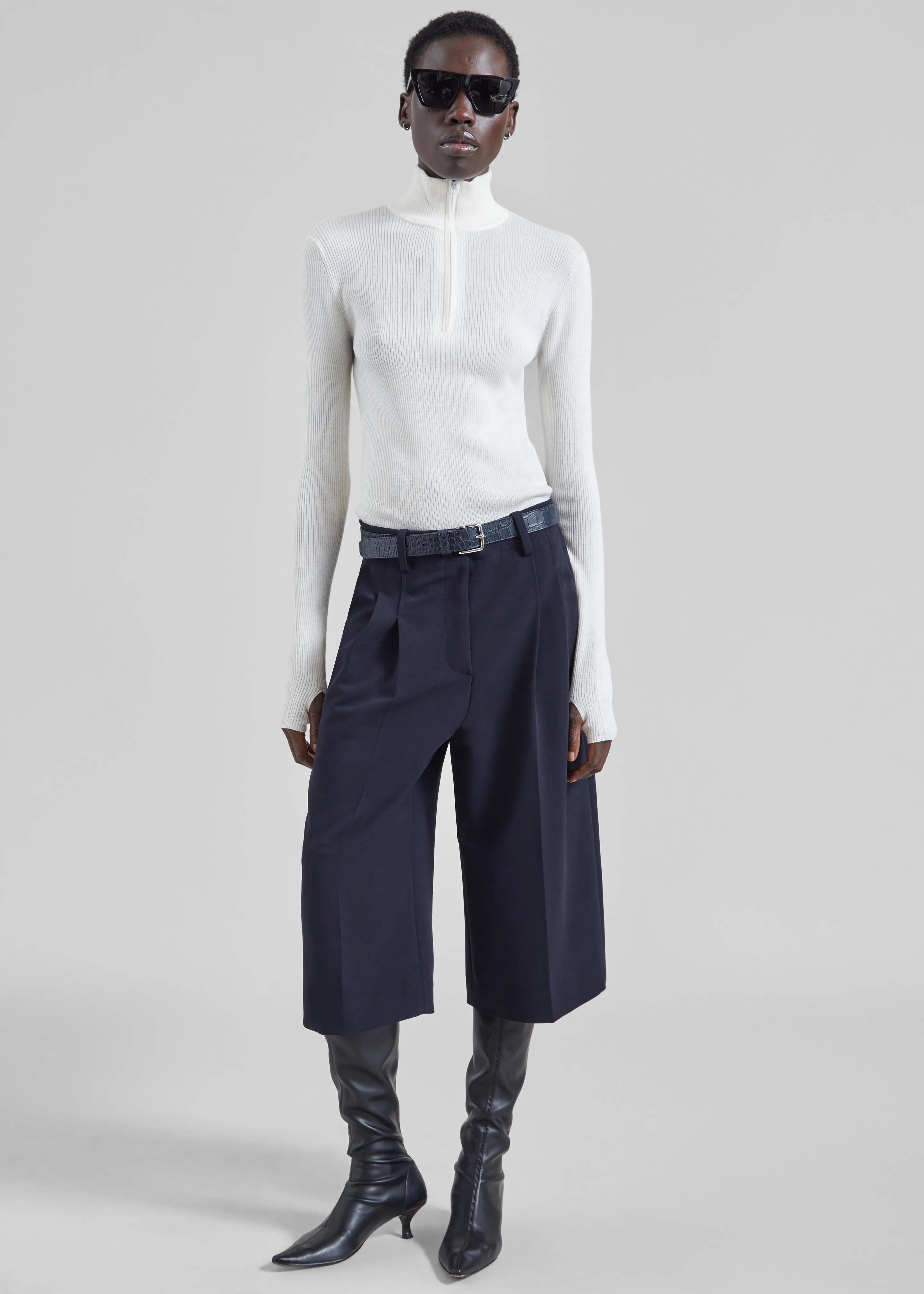 Sade Knit Zip Sweater - White sold by Frankie Shop product image thumbnail 2