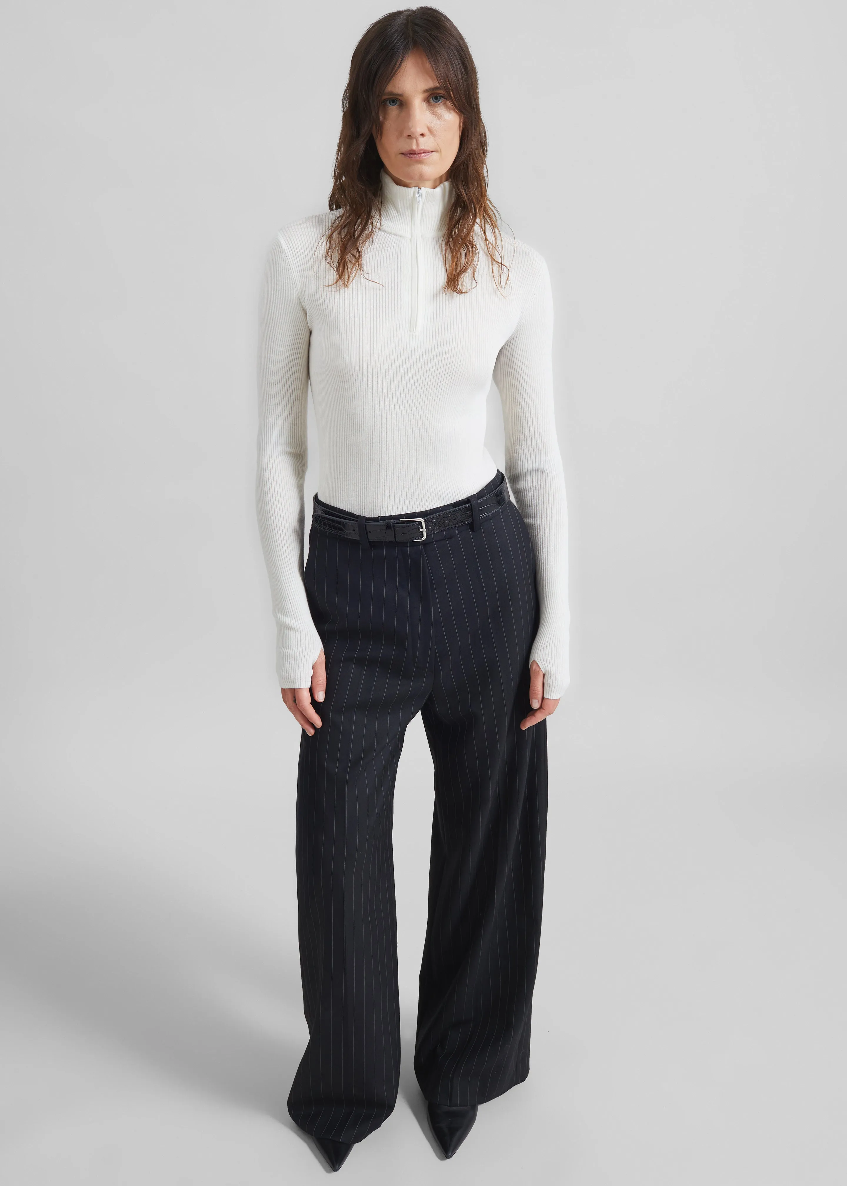 Sade Knit Zip Sweater - White sold by Frankie Shop product image thumbnail 5