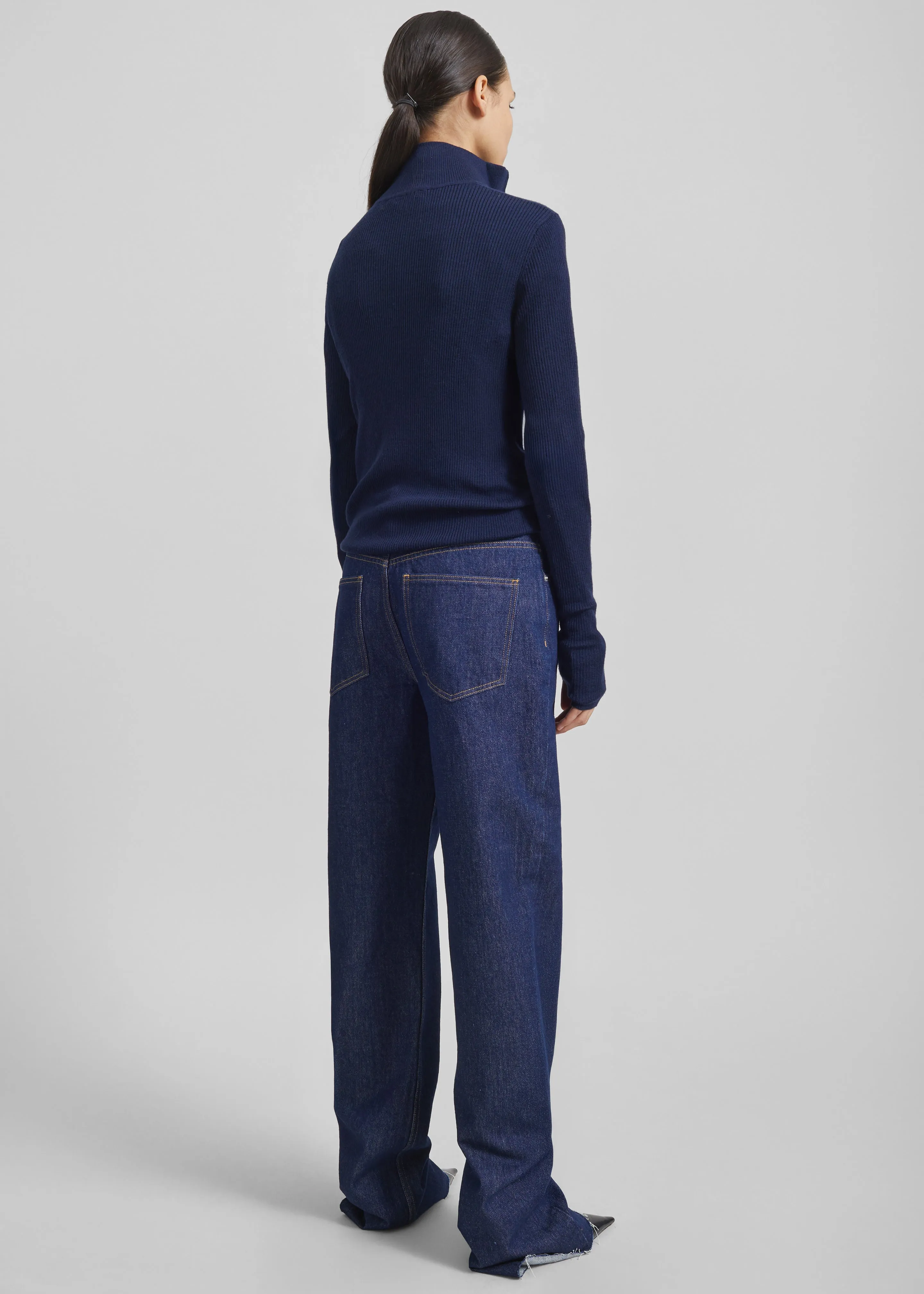 Sade Knit Zip Sweater - Dark Navy/Light Blue sold by Frankie Shop product image thumbnail 5