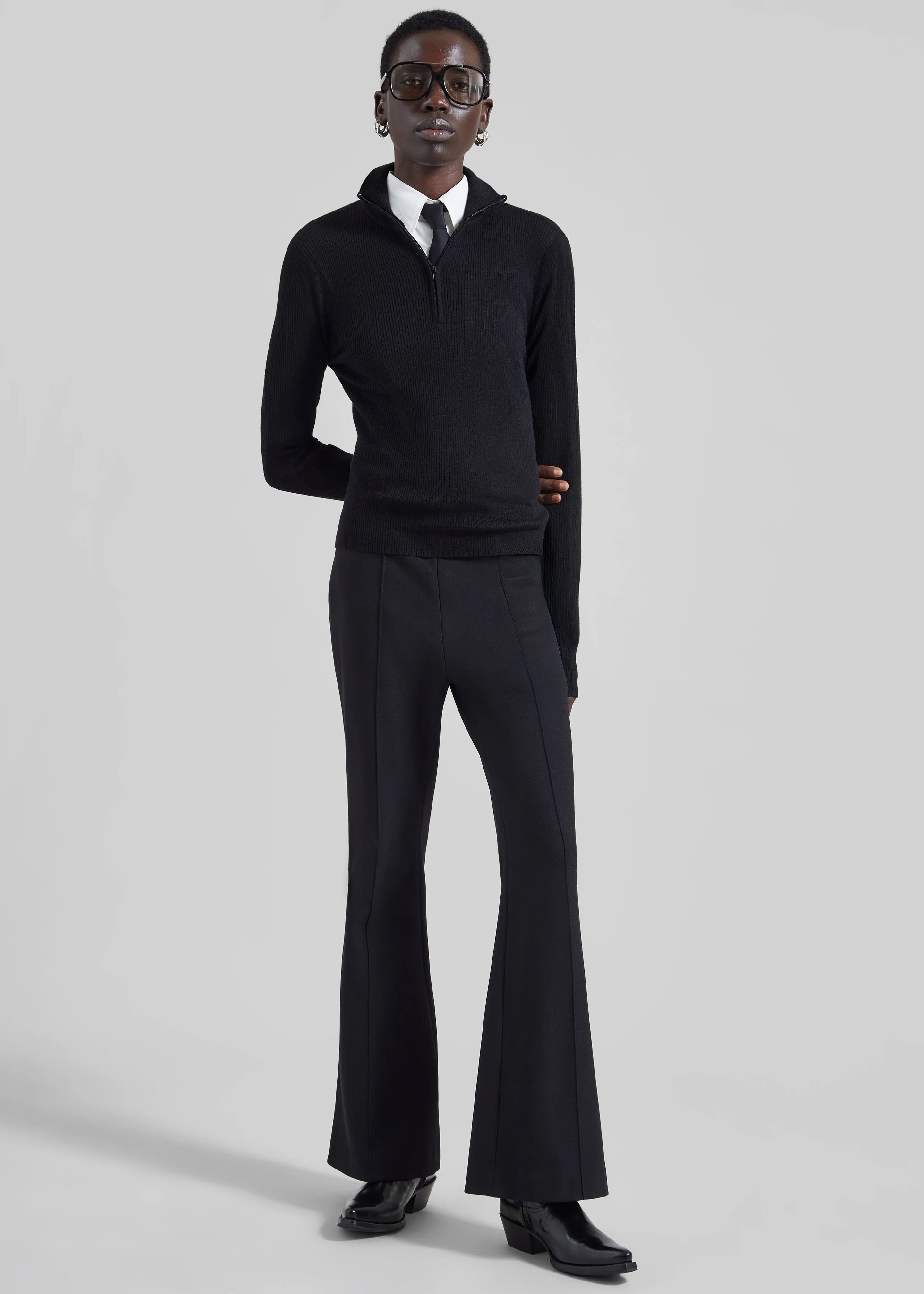 Sade Knit Zip Sweater - Black sold by Frankie Shop product image thumbnail 3