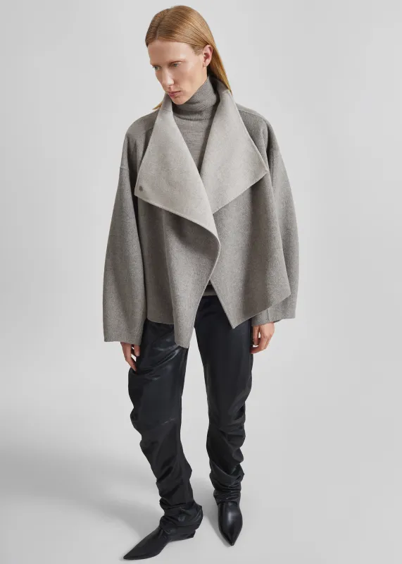 Onelle Wool Reversible Short Coat - Beige made by Frankie Shop