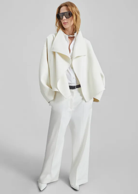 Onelle Wool Short Coat - White made by Frankie Shop