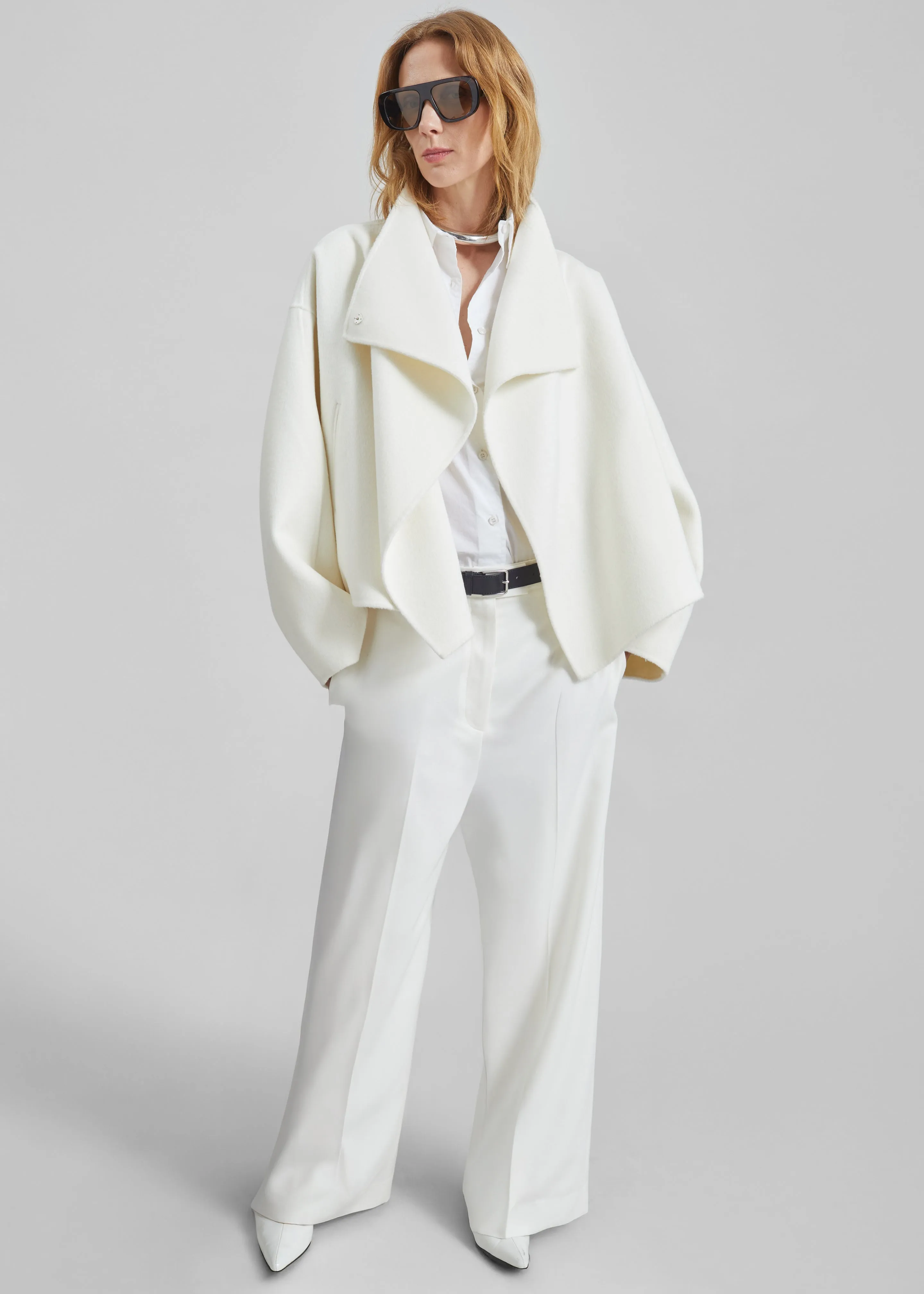 Onelle Wool Short Coat - White sold by Frankie Shop
