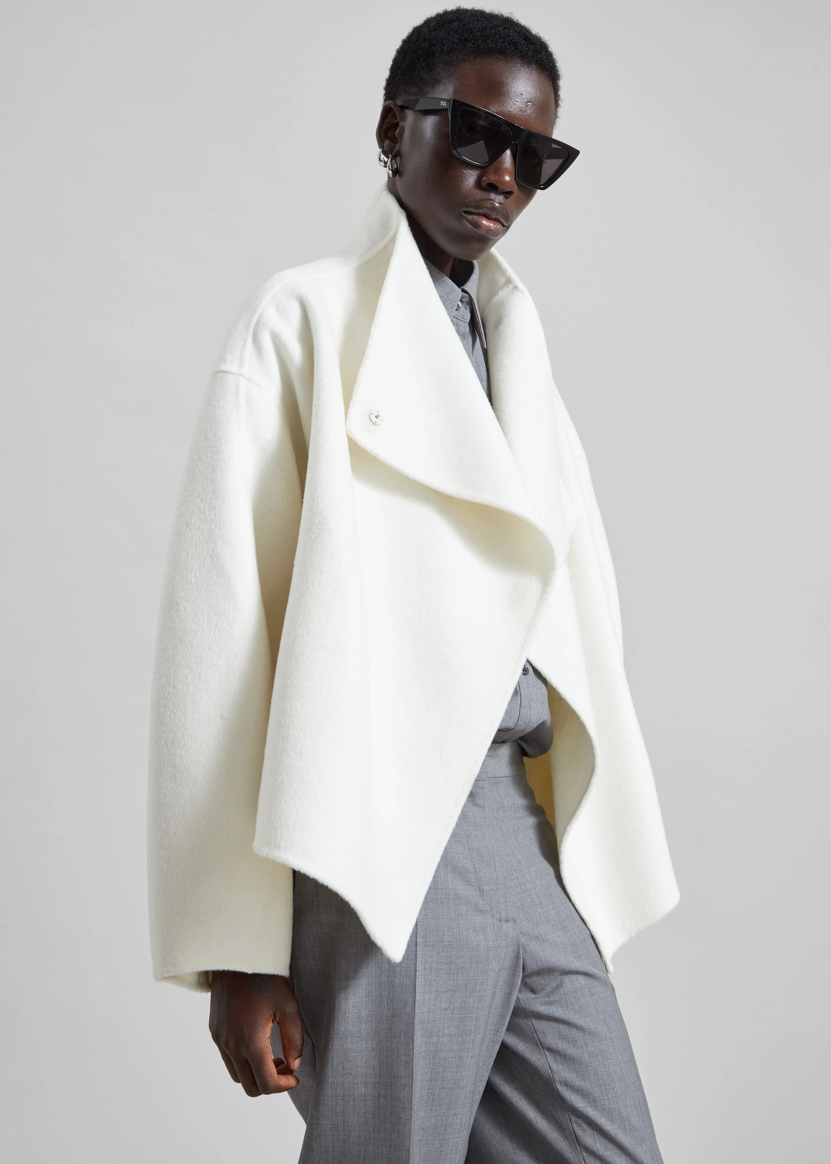 Onelle Wool Short Coat - White sold by Frankie Shop product image thumbnail 3