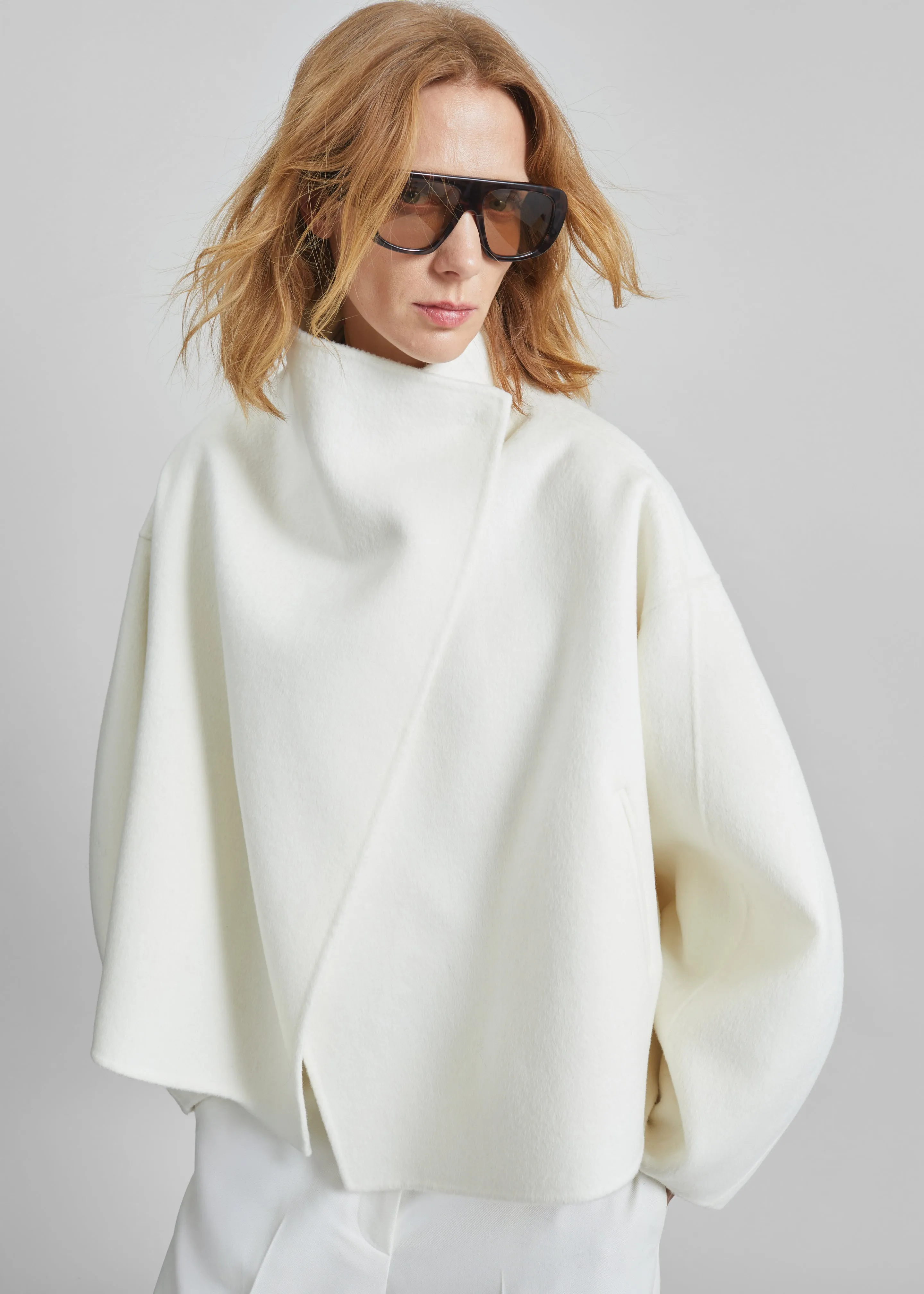 Onelle Wool Short Coat - White sold by Frankie Shop product image thumbnail 2