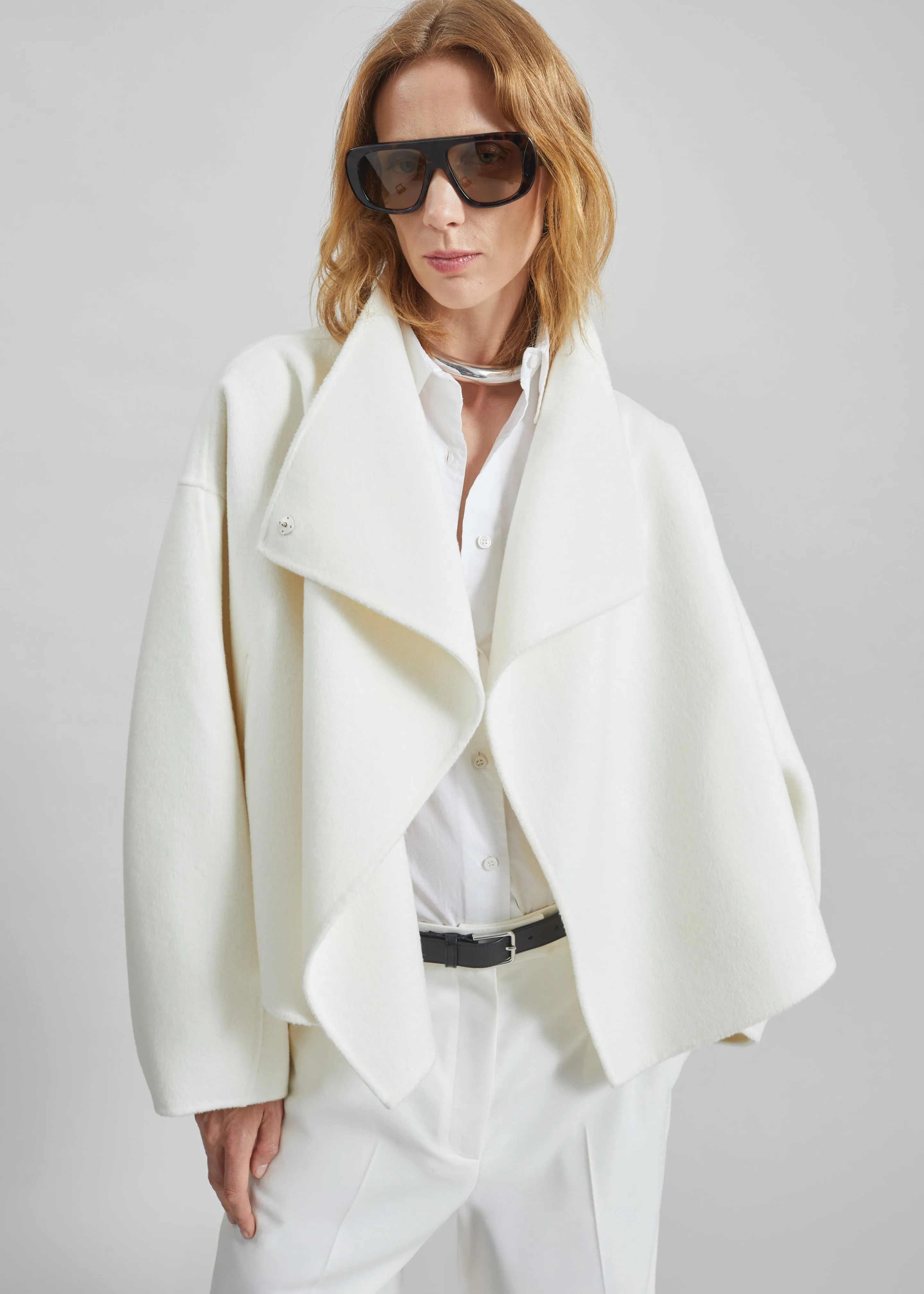 Onelle Wool Short Coat - White sold by Frankie Shop product image thumbnail 5