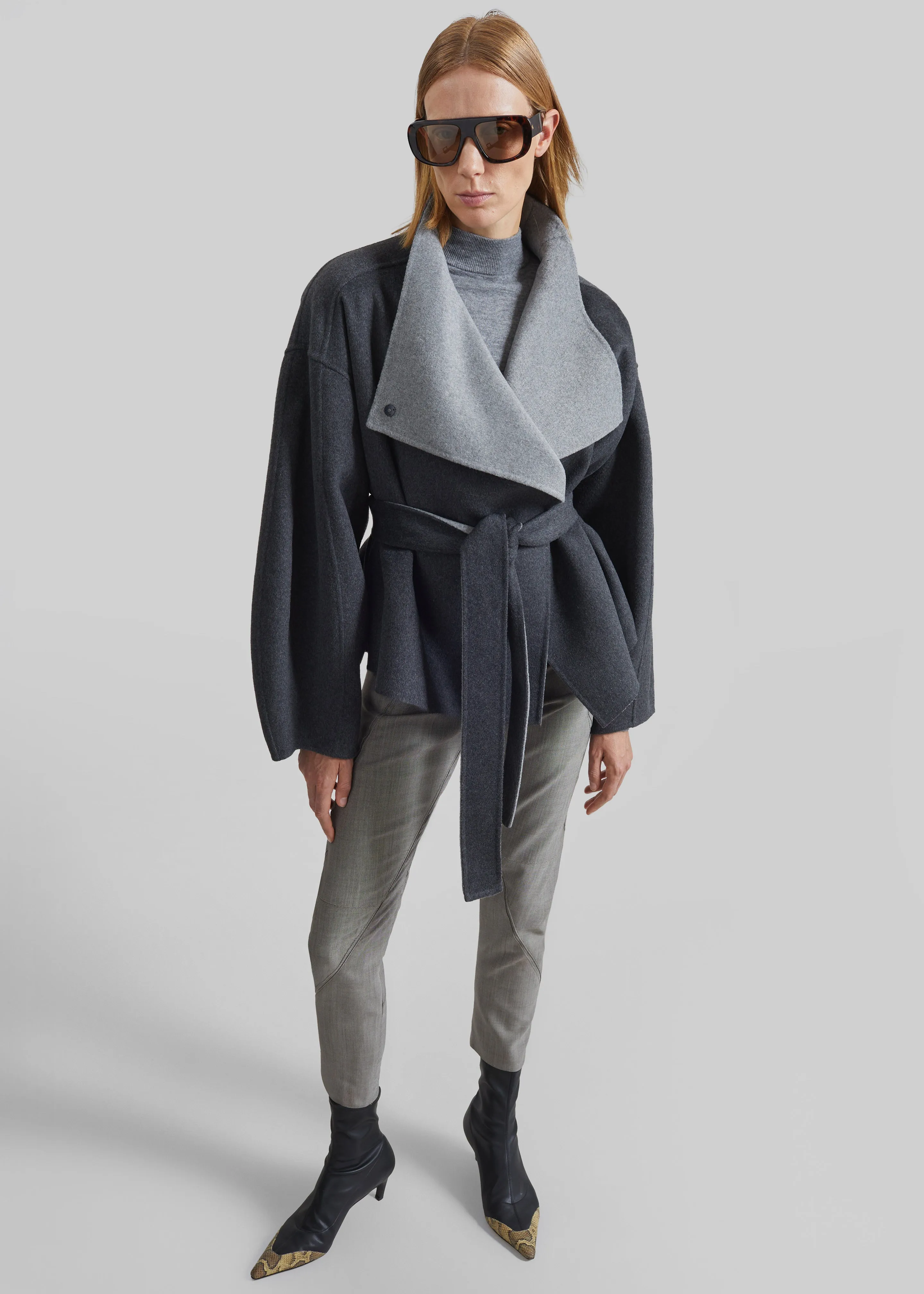 Onelle Wool Reversible Short Coat - Grey sold by Frankie Shop product image thumbnail 2