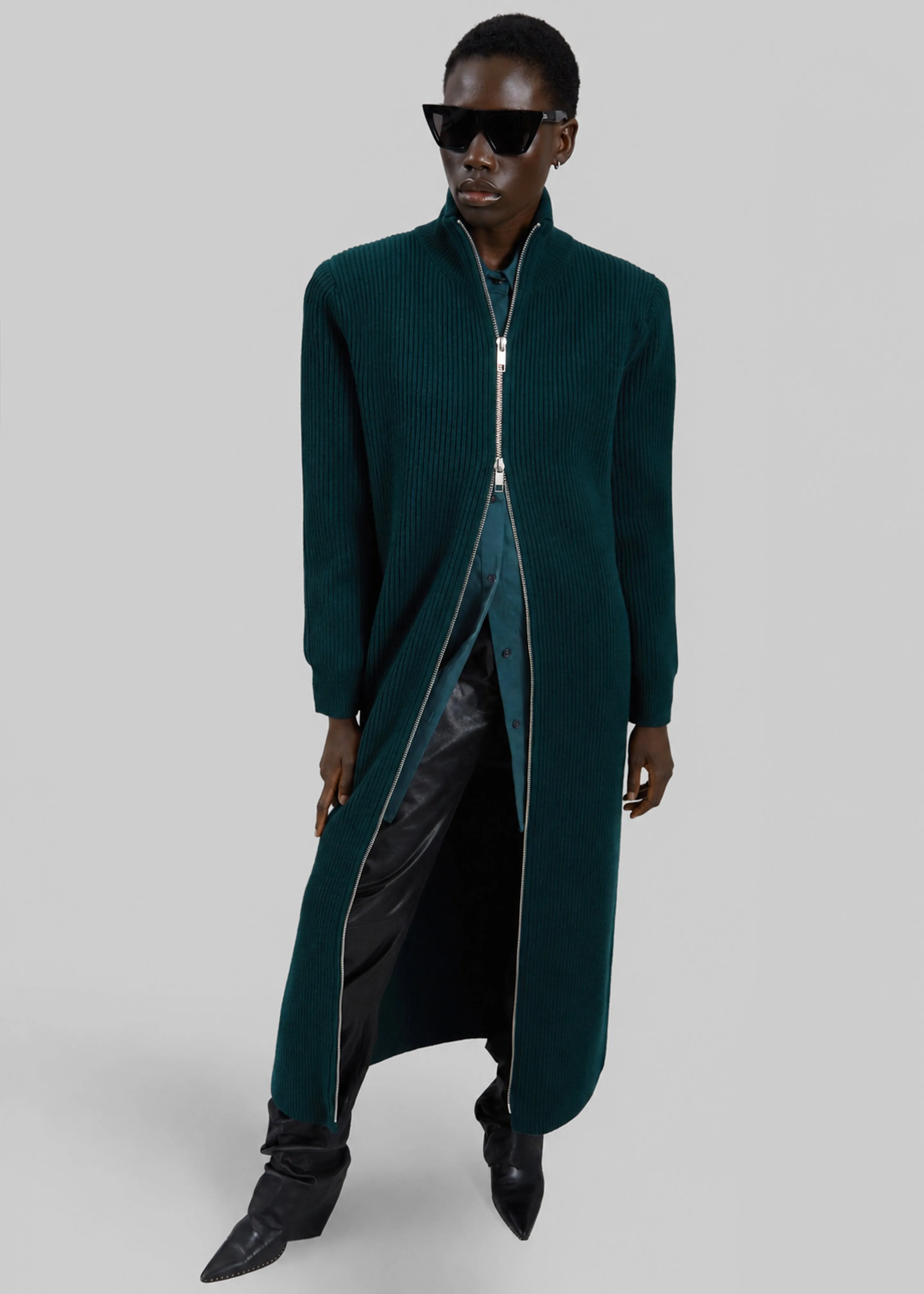 Nolia Knit Long Cardigan Dress - Bottle Green sold by Frankie Shop product image thumbnail 3