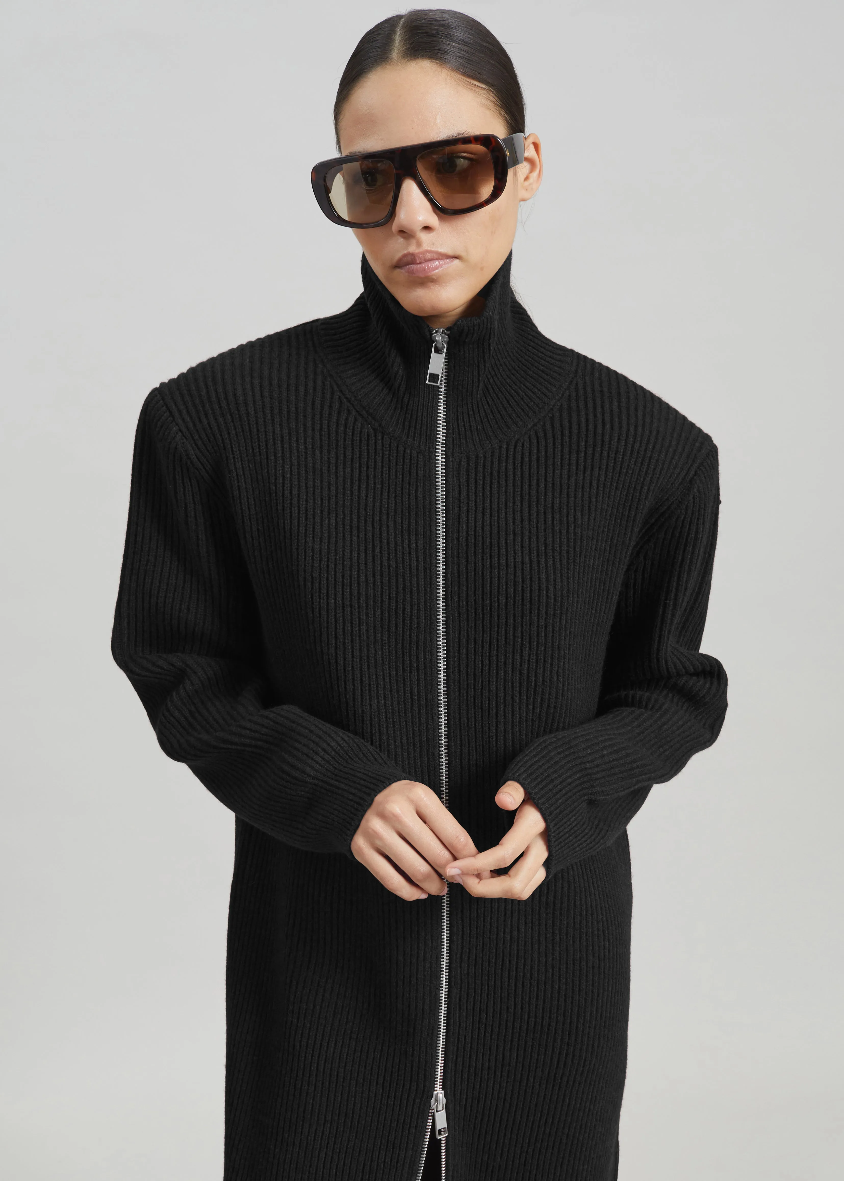 Nolia Knit Long Cardigan Dress - Black sold by Frankie Shop product image thumbnail 4