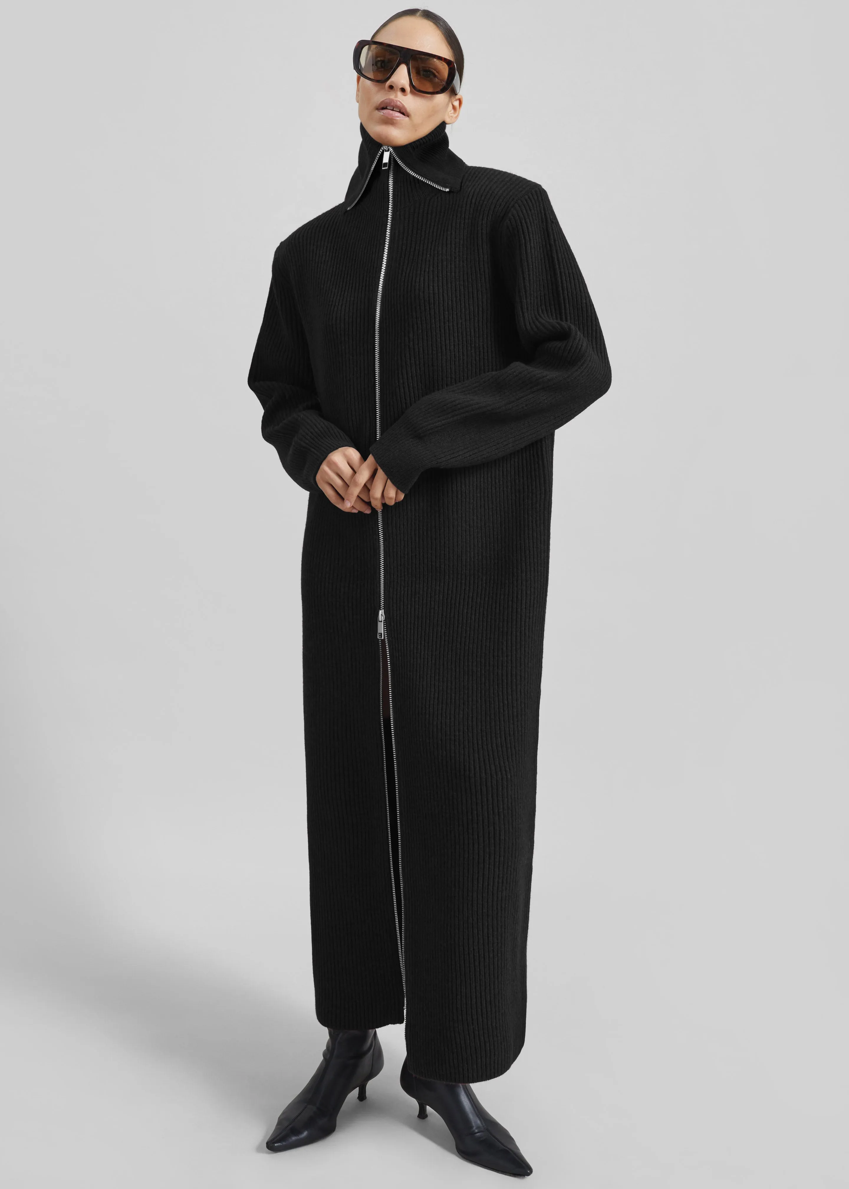 Nolia Knit Long Cardigan Dress - Black sold by Frankie Shop product image thumbnail 3