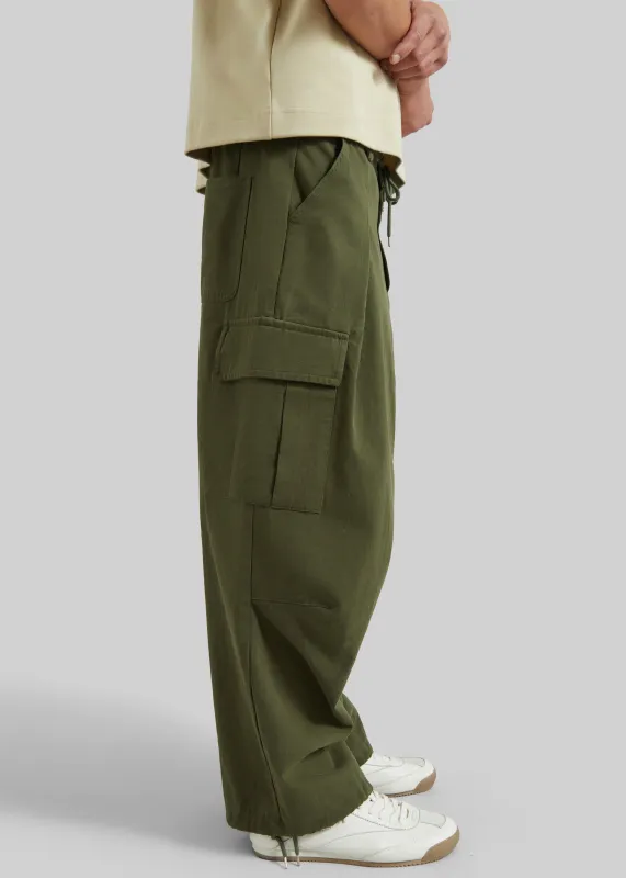 Robion Drawstring Cargo Pants - Dark Olive made by Frankie Shop