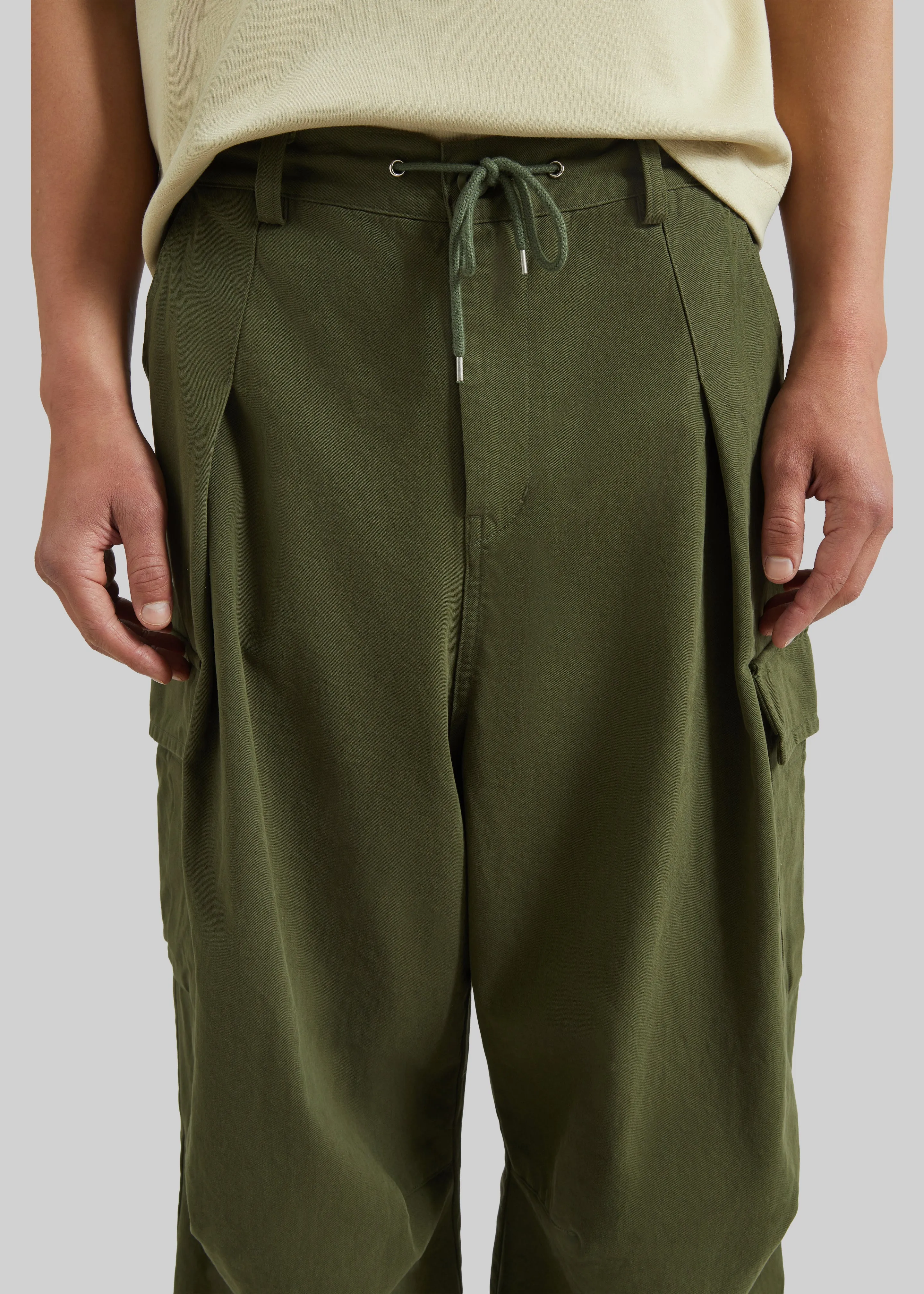 Robion Drawstring Cargo Pants - Dark Olive sold by Frankie Shop product image thumbnail 3