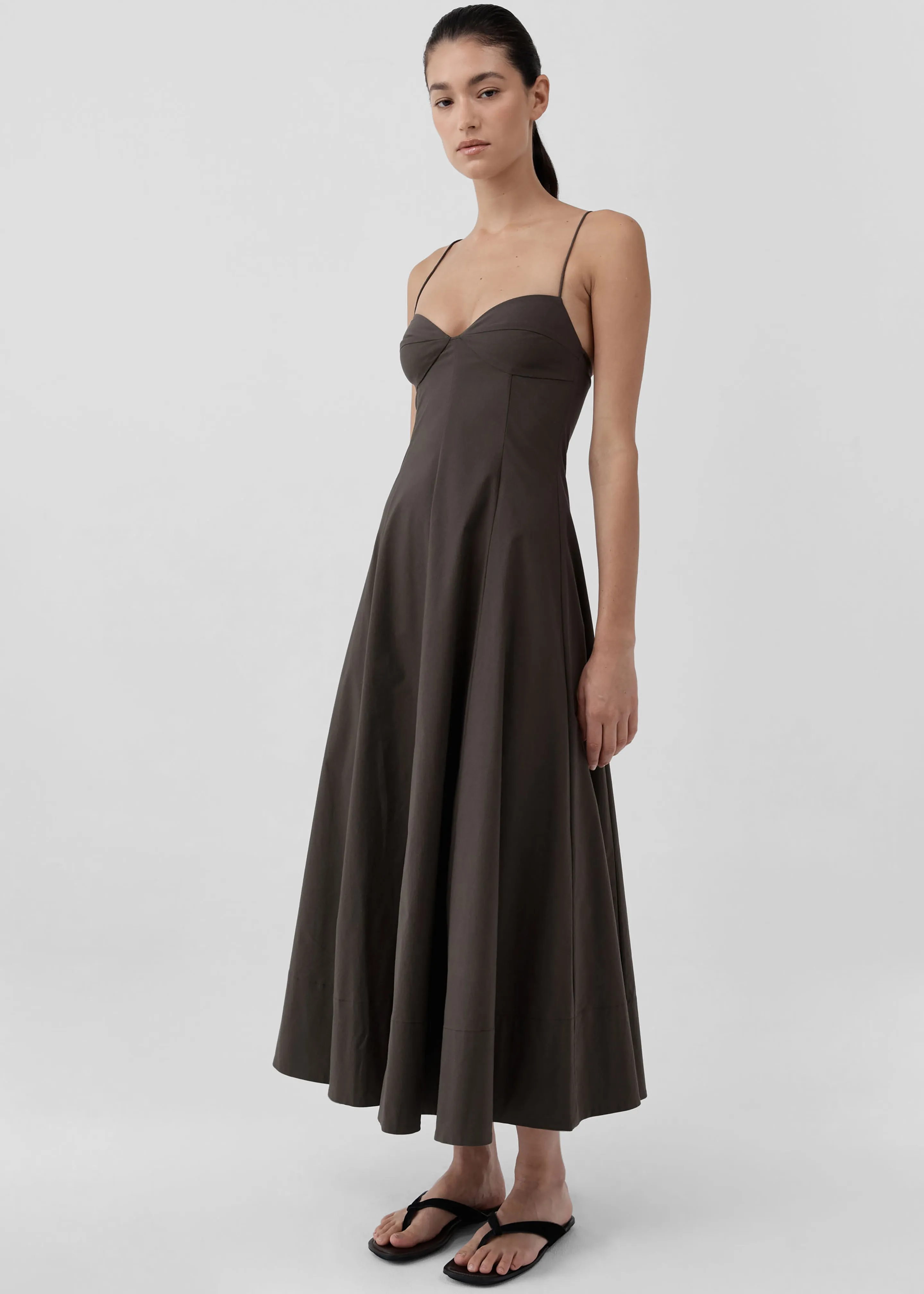 St. Agni Cami Dress - Wood sold by Frankie Shop
