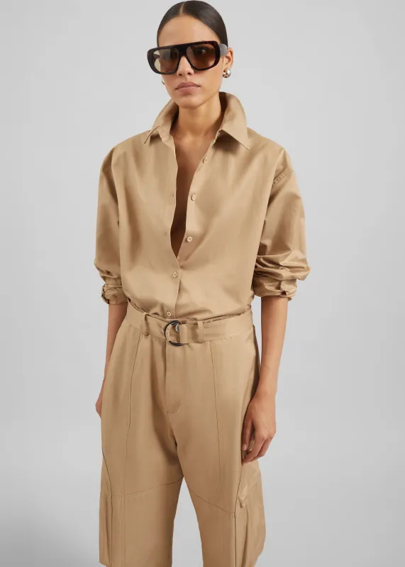 Peri Cotton Shirt - Camel made by Frankie Shop