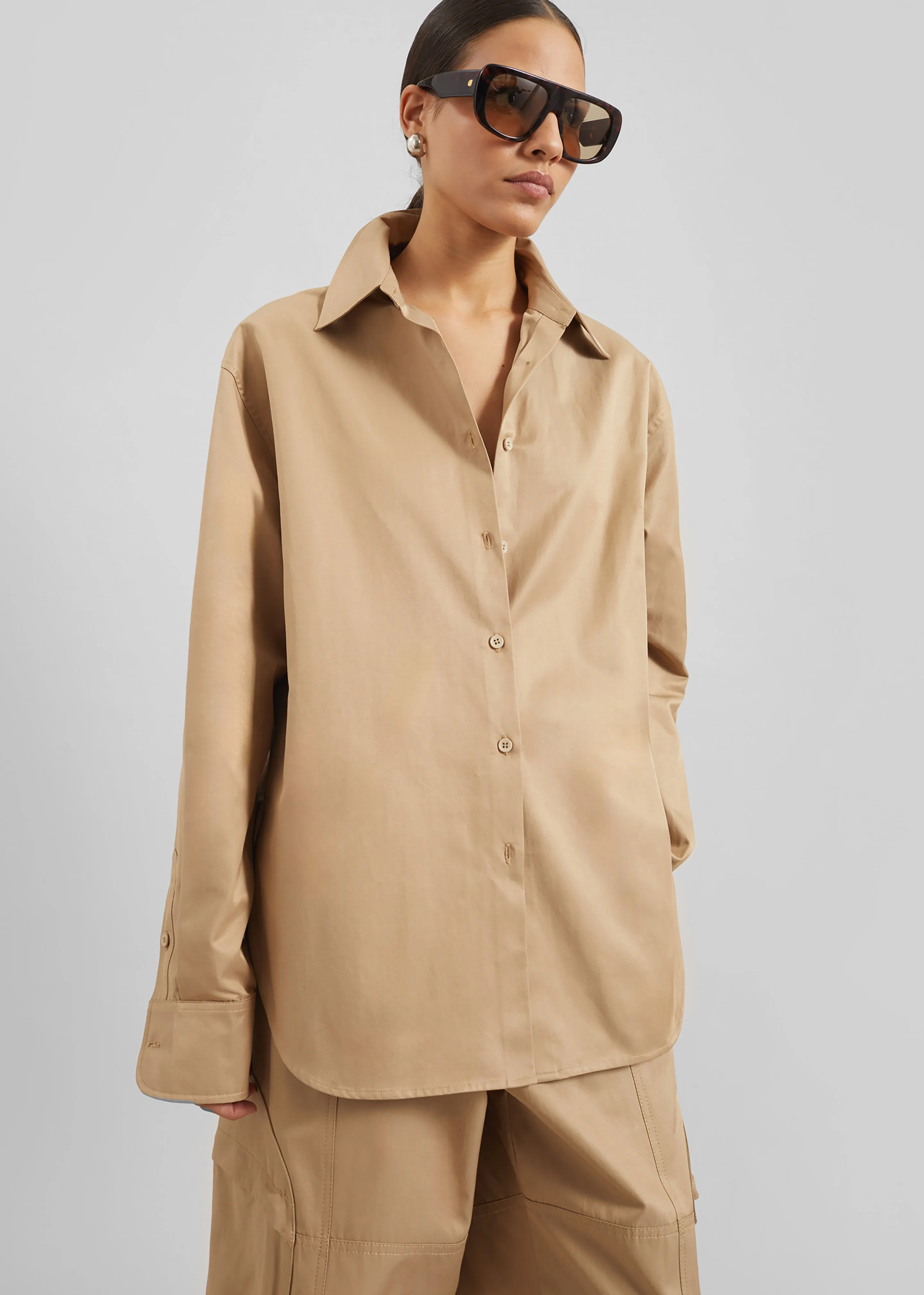 Peri Cotton Shirt - Camel sold by Frankie Shop product image thumbnail 3