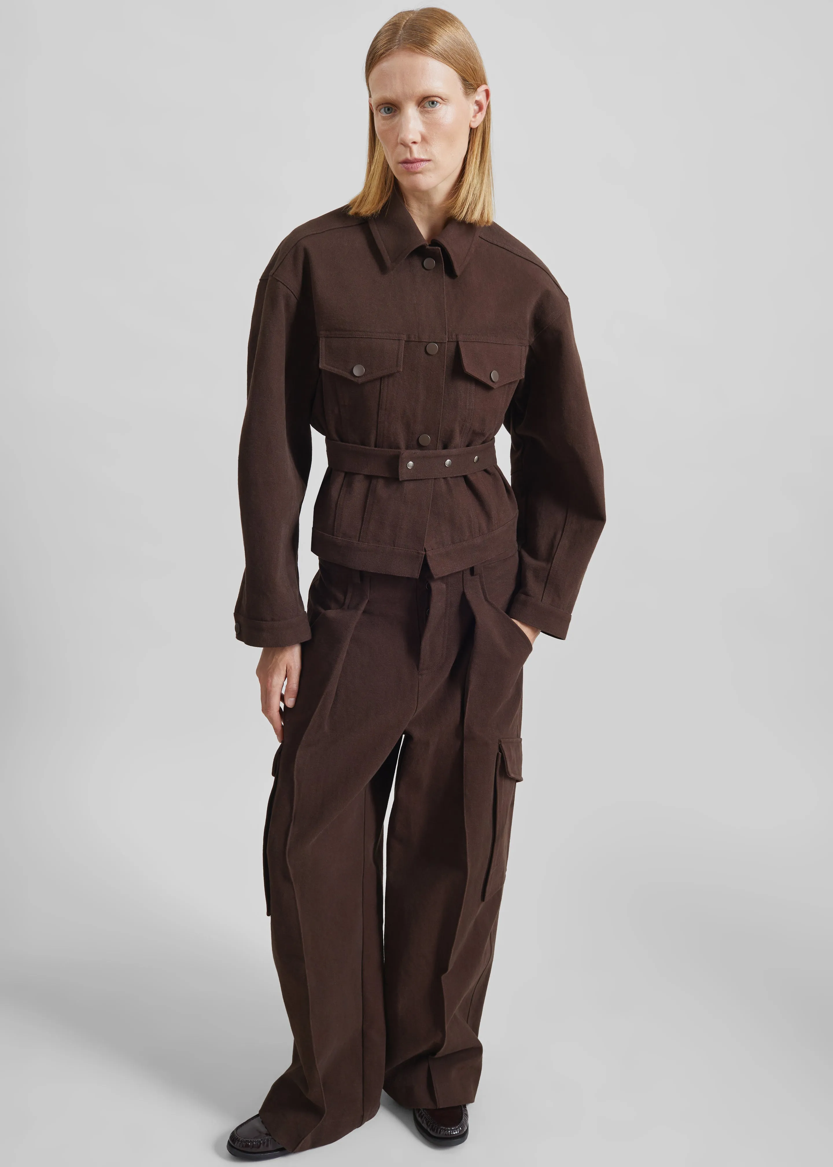 Oslo Cotton Cargo Pants - Brown sold by Frankie Shop