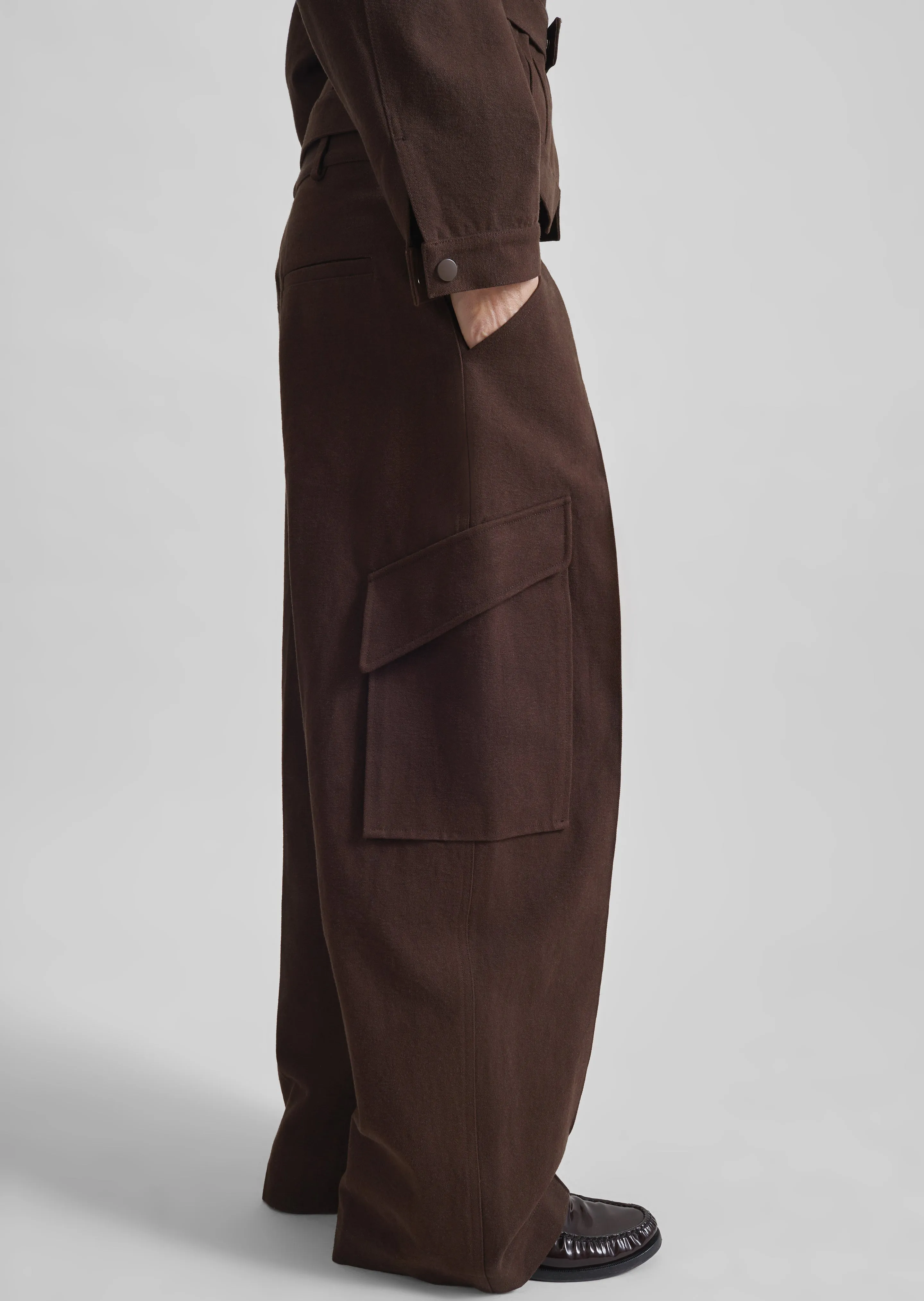 Oslo Cotton Cargo Pants - Brown sold by Frankie Shop product image thumbnail 2