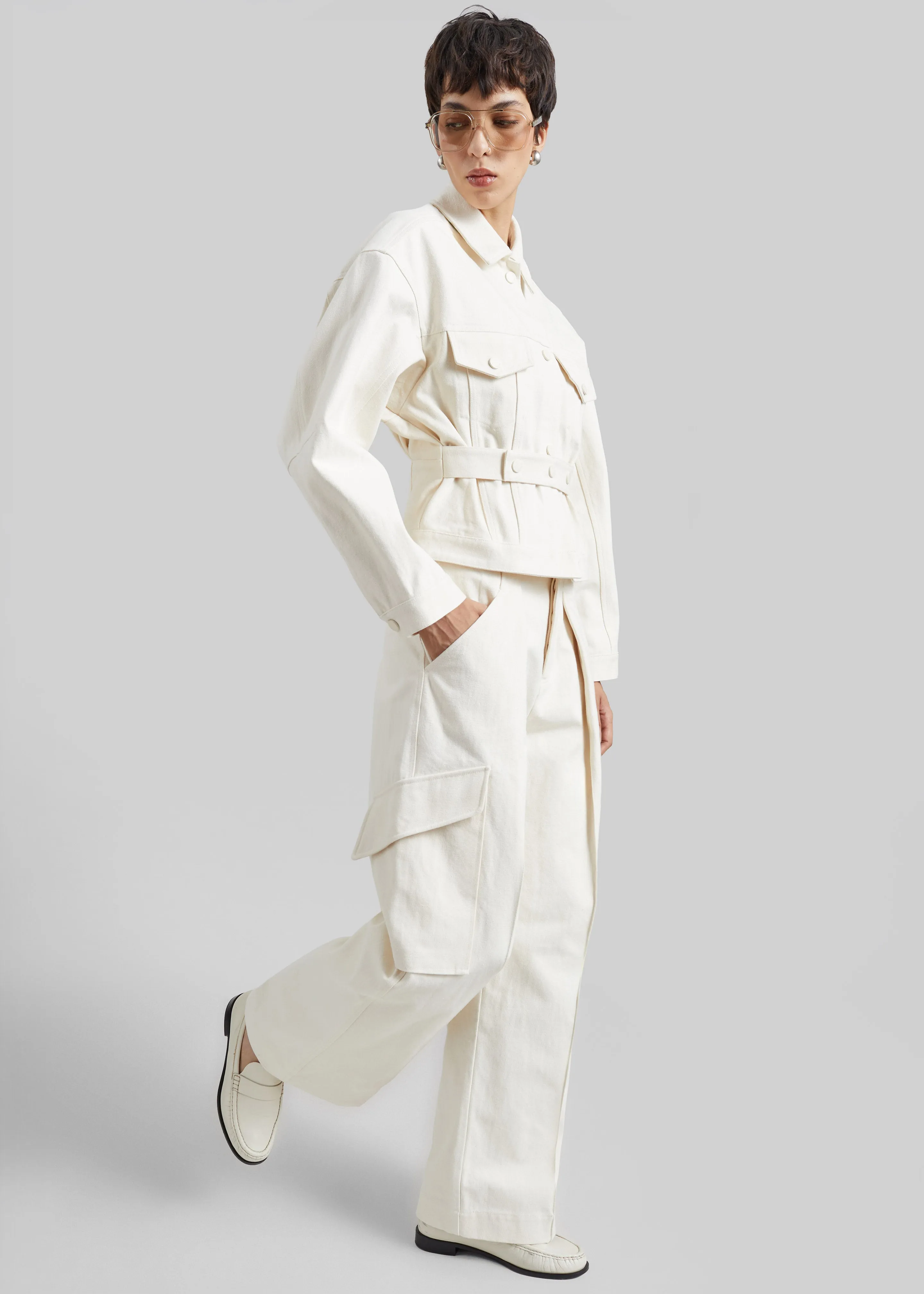 Oslo Cotton Cargo Pants - Beige sold by Frankie Shop product image thumbnail 3