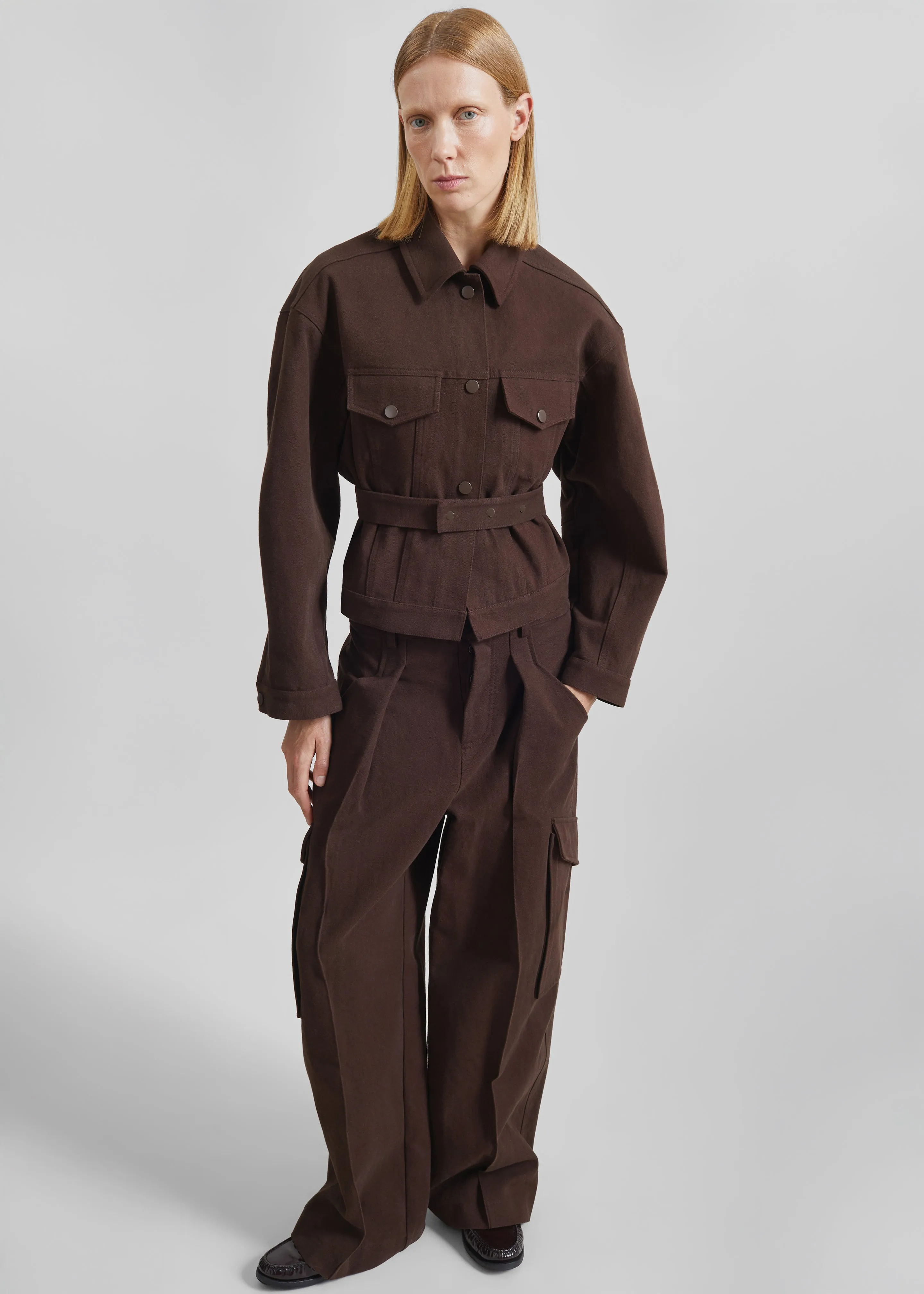 Oslo Cotton Cinched Jacket - Brown sold by Frankie Shop product image thumbnail 5