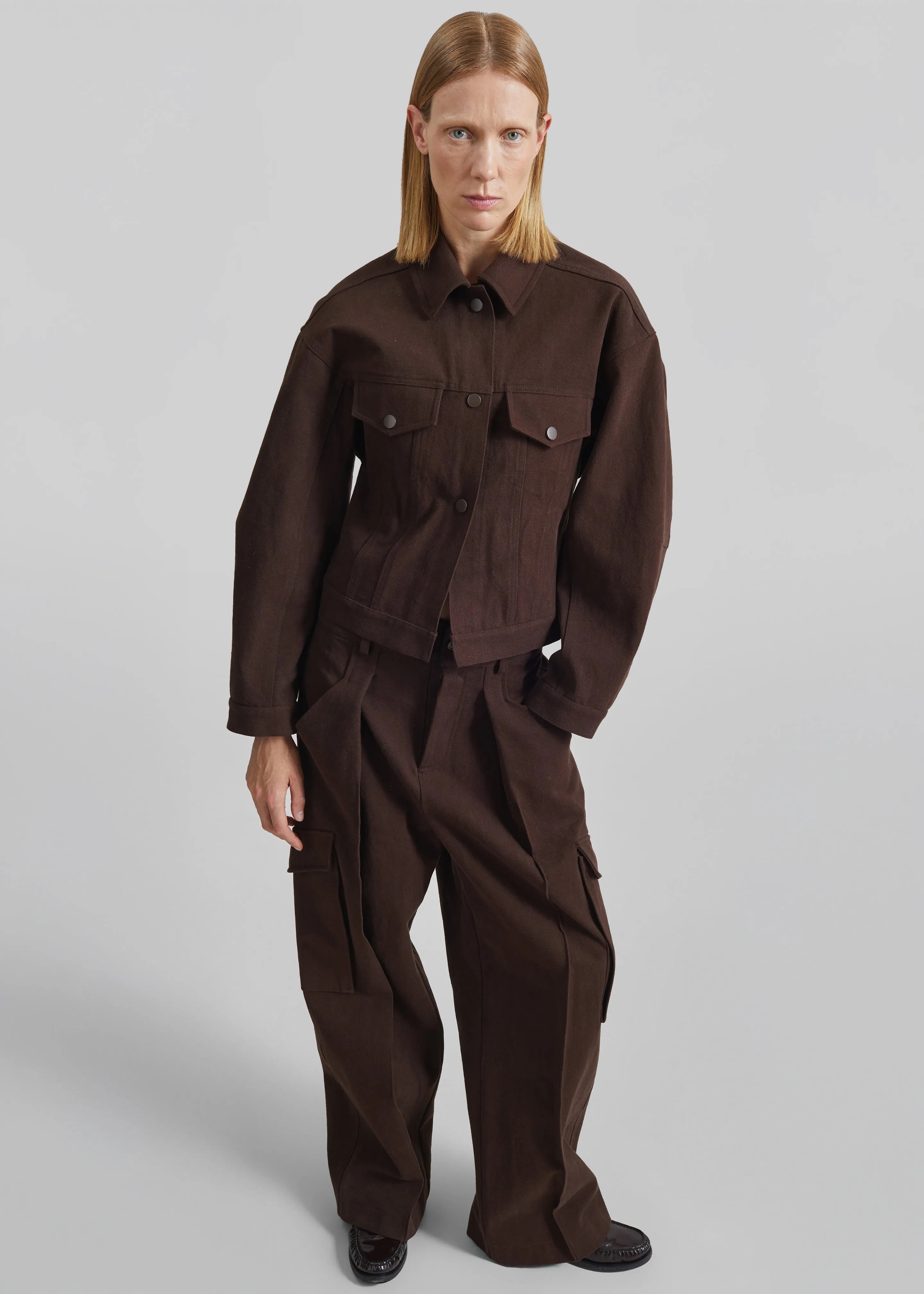 Oslo Cotton Cinched Jacket - Brown sold by Frankie Shop product image thumbnail 3