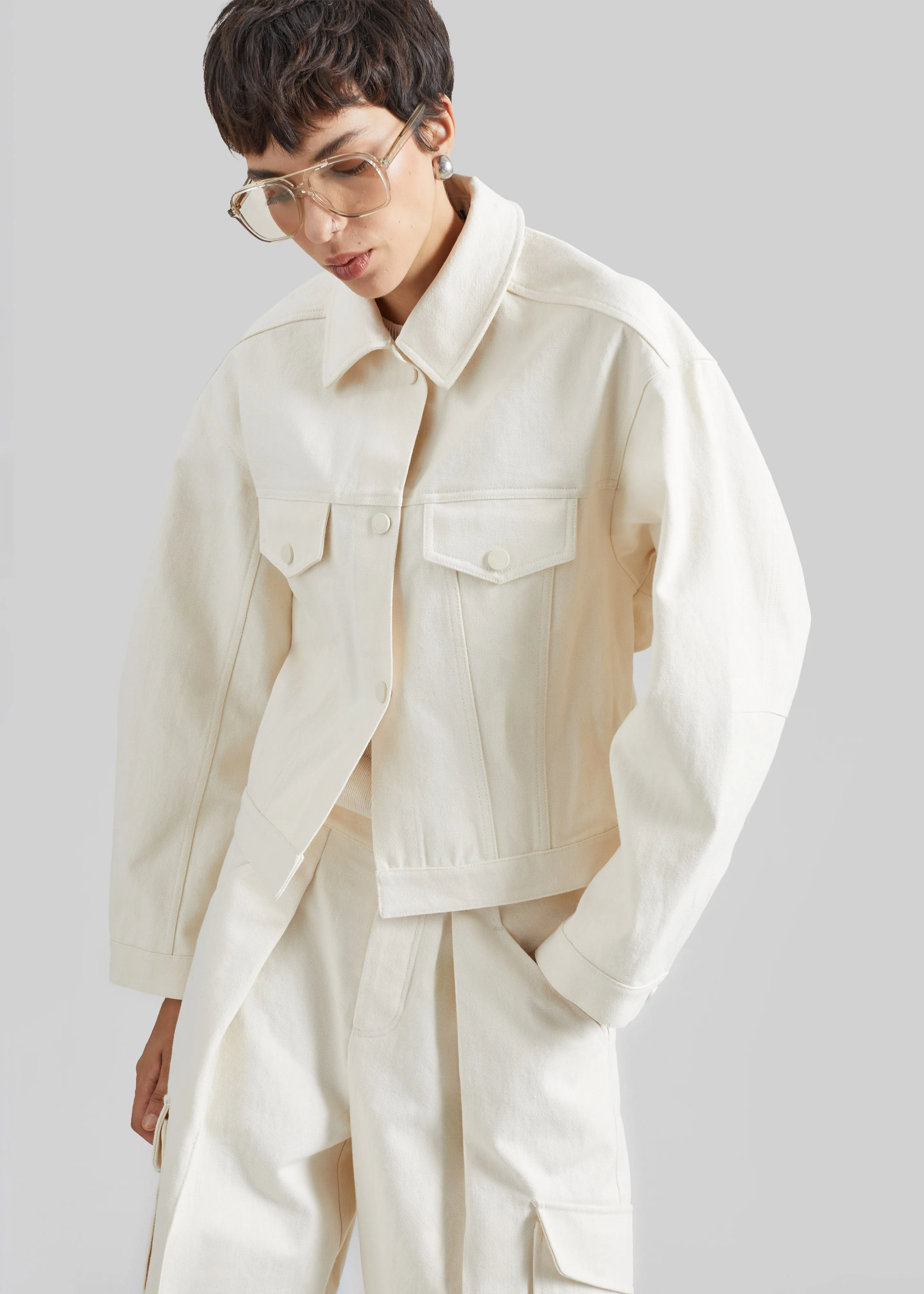 Oslo Cotton Cinched Jacket - Beige sold by Frankie Shop product image thumbnail 4