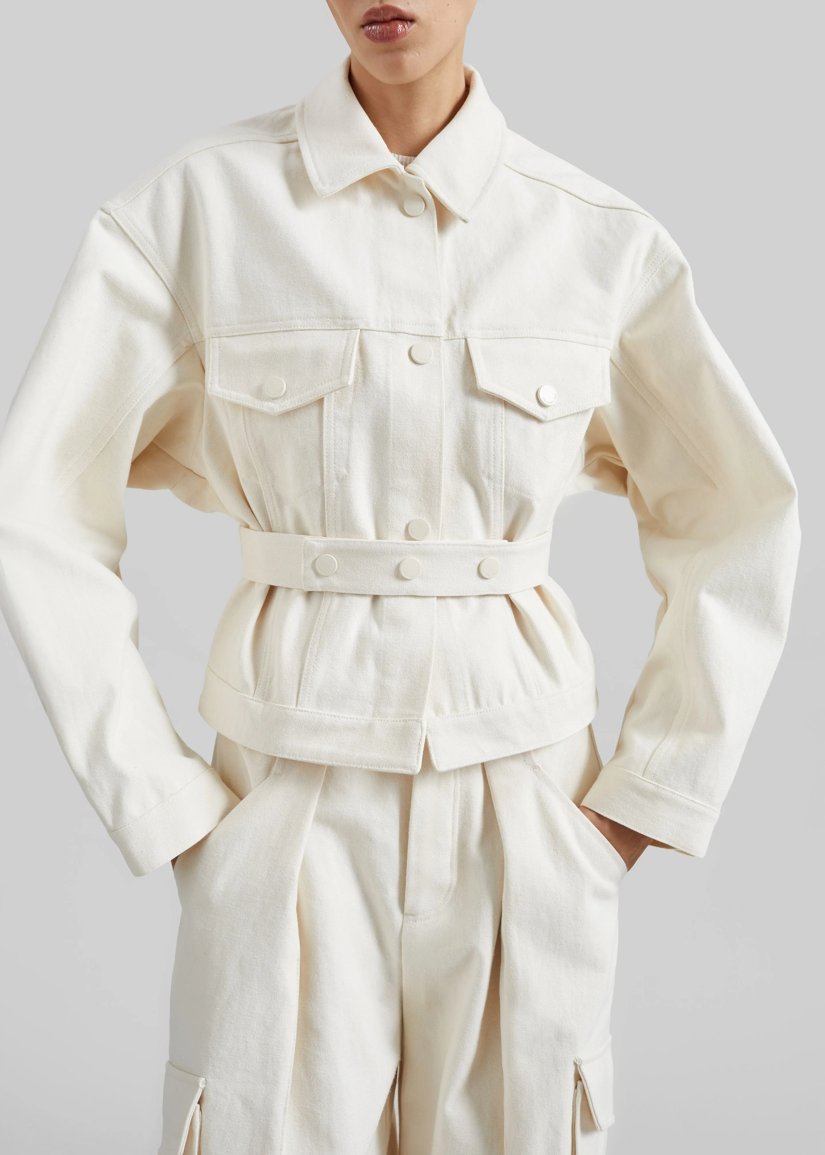 Oslo Cotton Cinched Jacket - Beige sold by Frankie Shop product image thumbnail 2