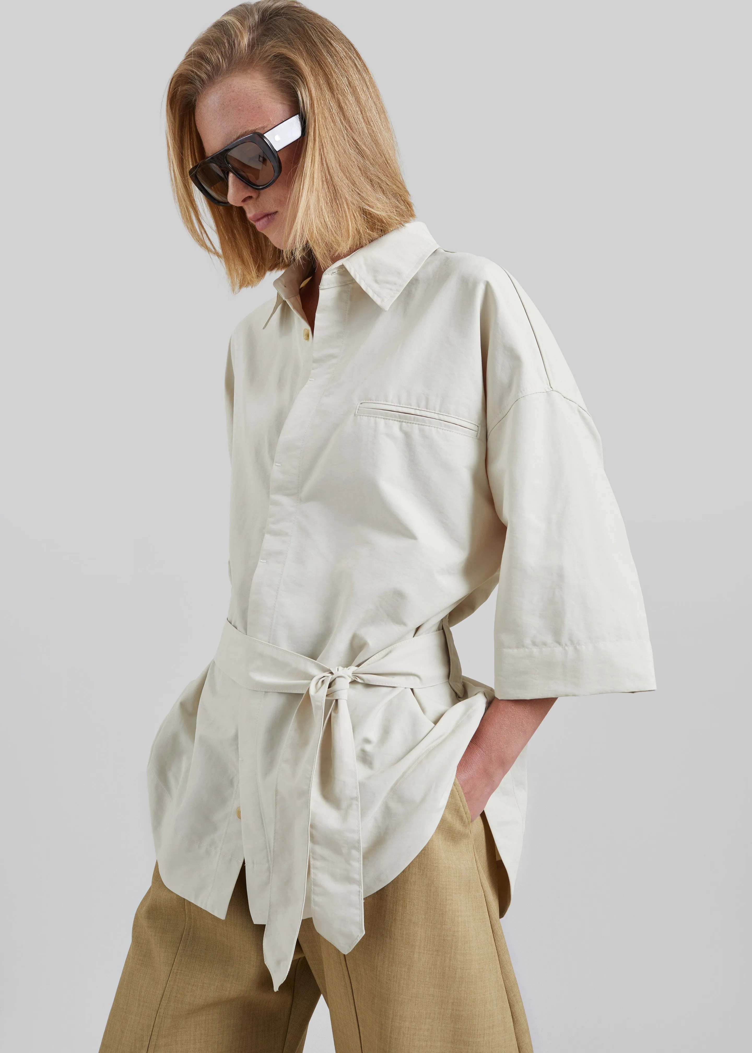 Odesa Belted Shirt - Light Beige sold by Frankie Shop product image thumbnail 2