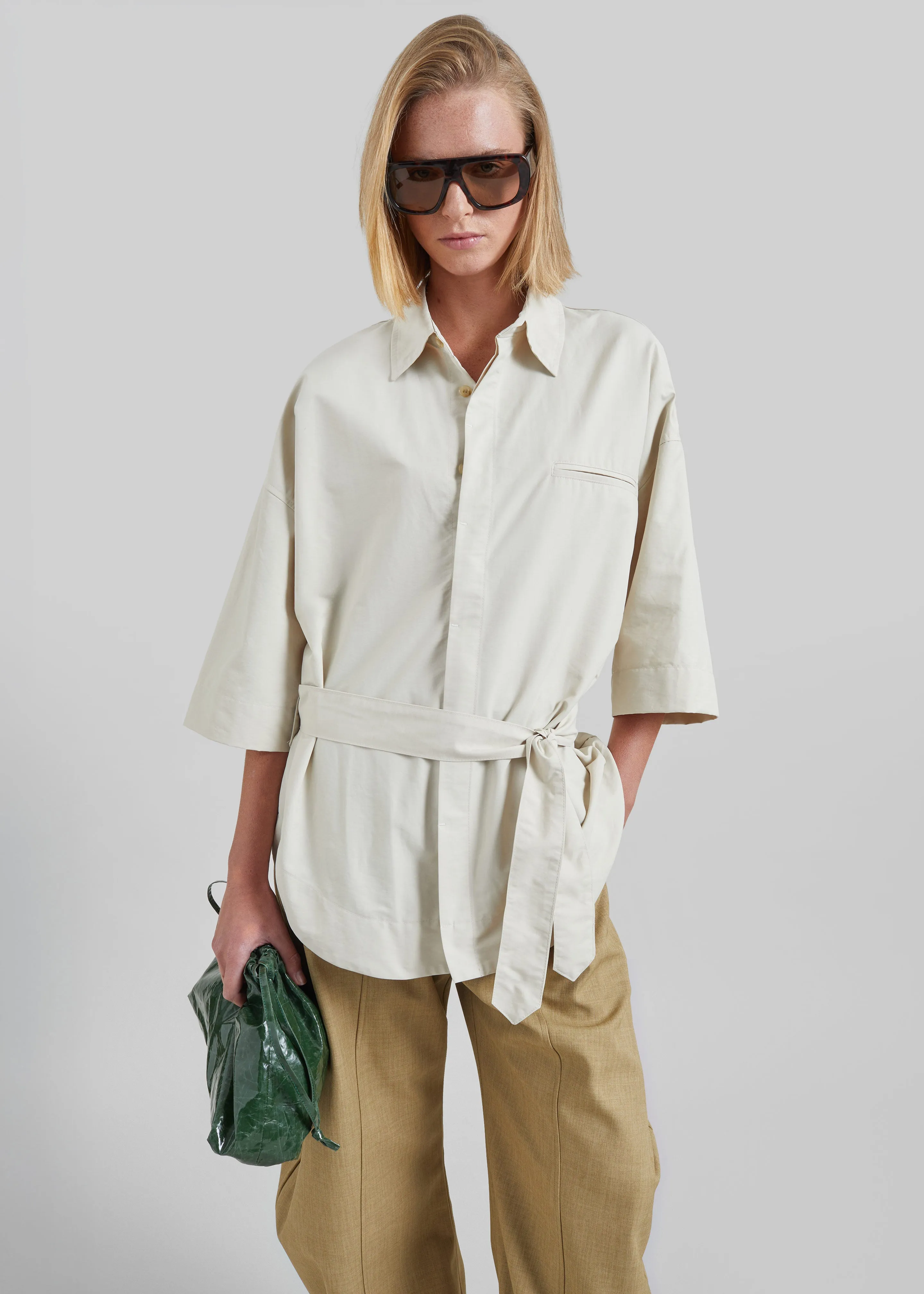 Odesa Belted Shirt - Light Beige sold by Frankie Shop product image thumbnail 5