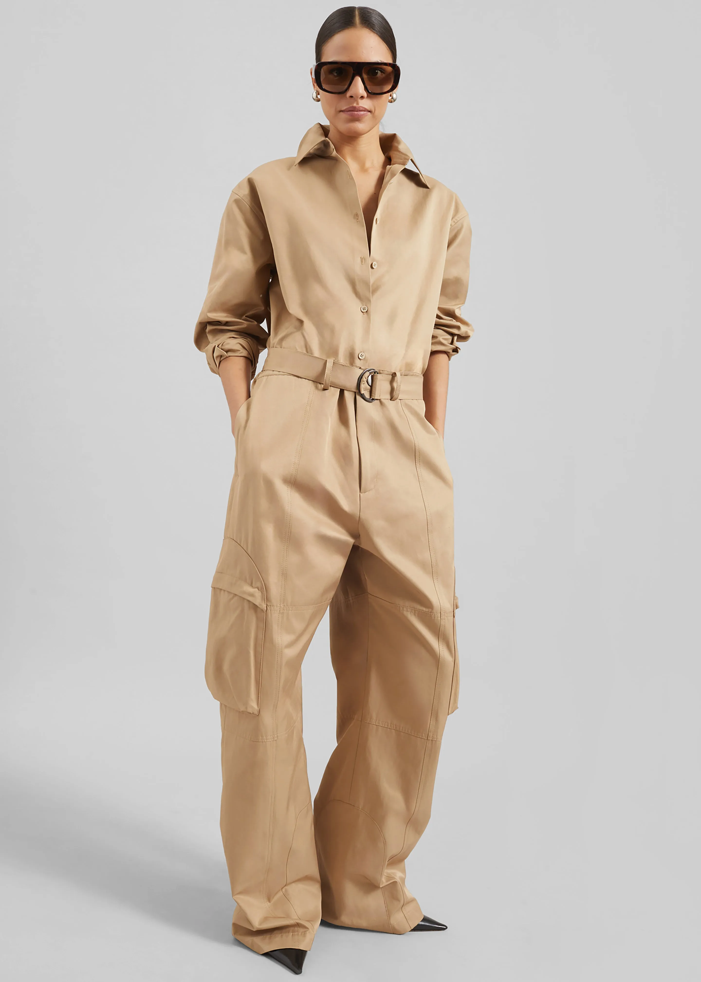 Kelly Cotton Cargo Pants - Camel sold by Frankie Shop