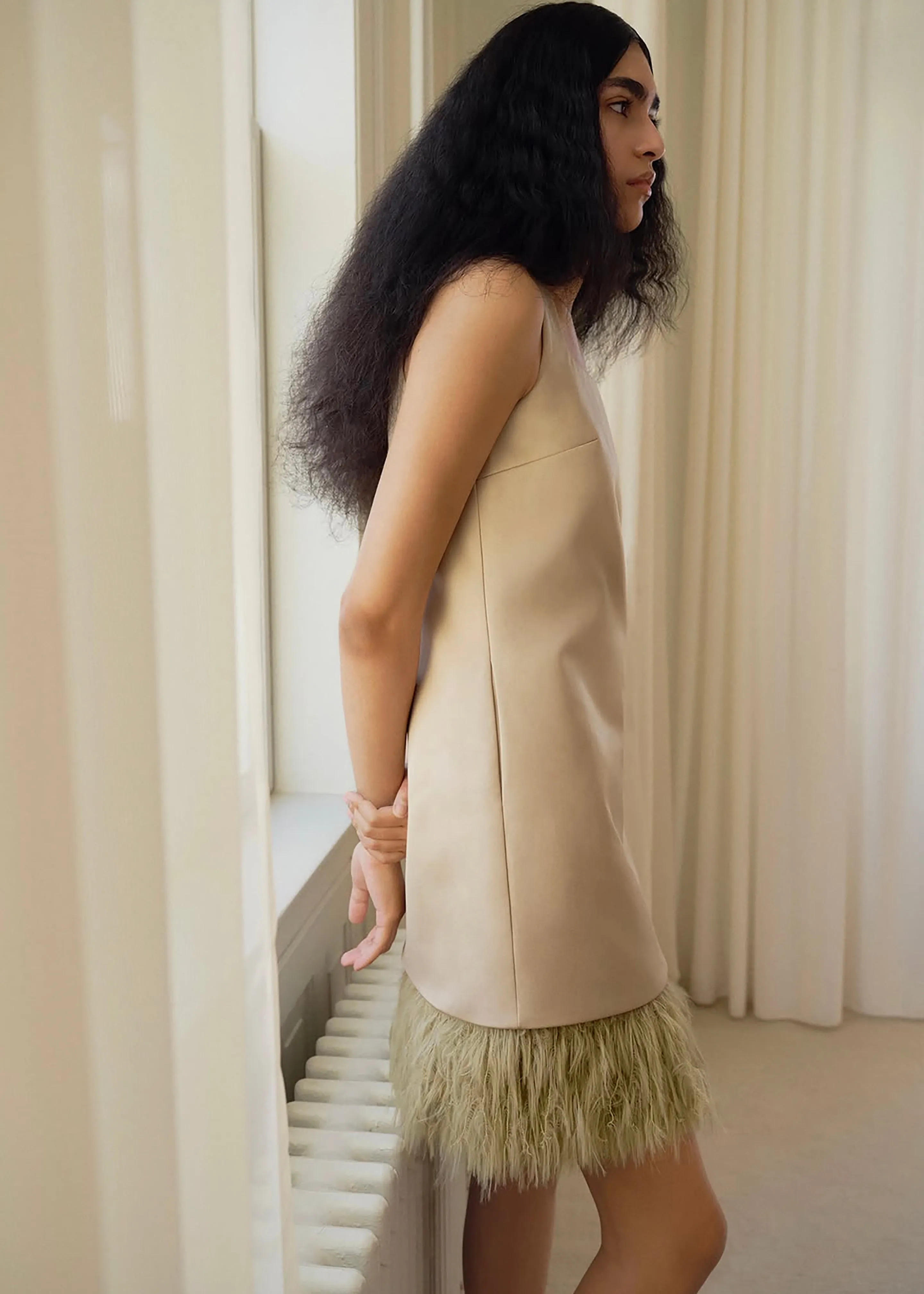 By Malene Birger Elva Mini Dress - Old Beige sold by Frankie Shop product image thumbnail 2