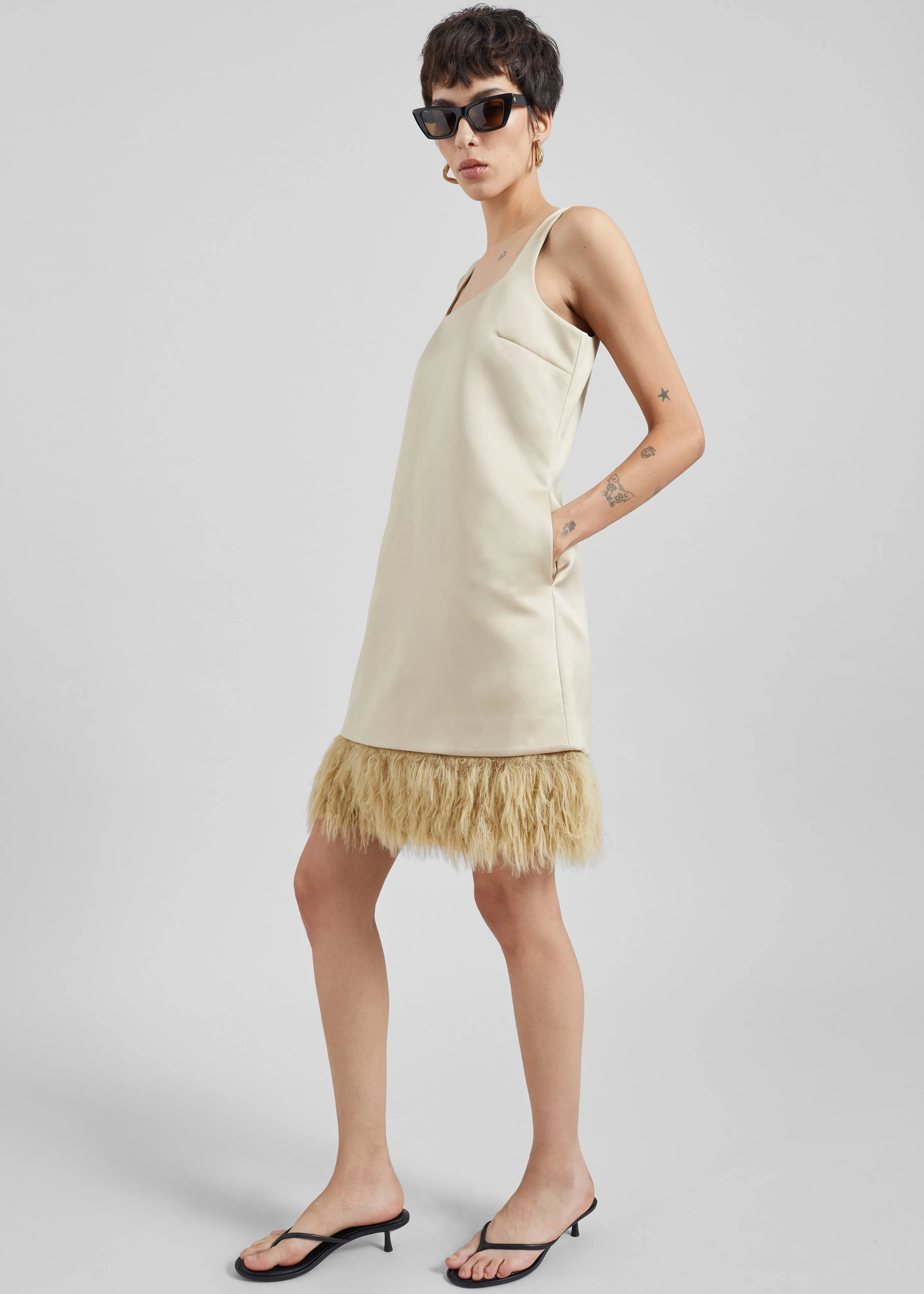 By Malene Birger Elva Mini Dress - Old Beige sold by Frankie Shop product image thumbnail 3