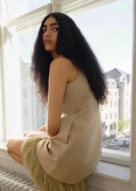 By Malene Birger Elva Mini Dress - Old Beige made by Frankie Shop
