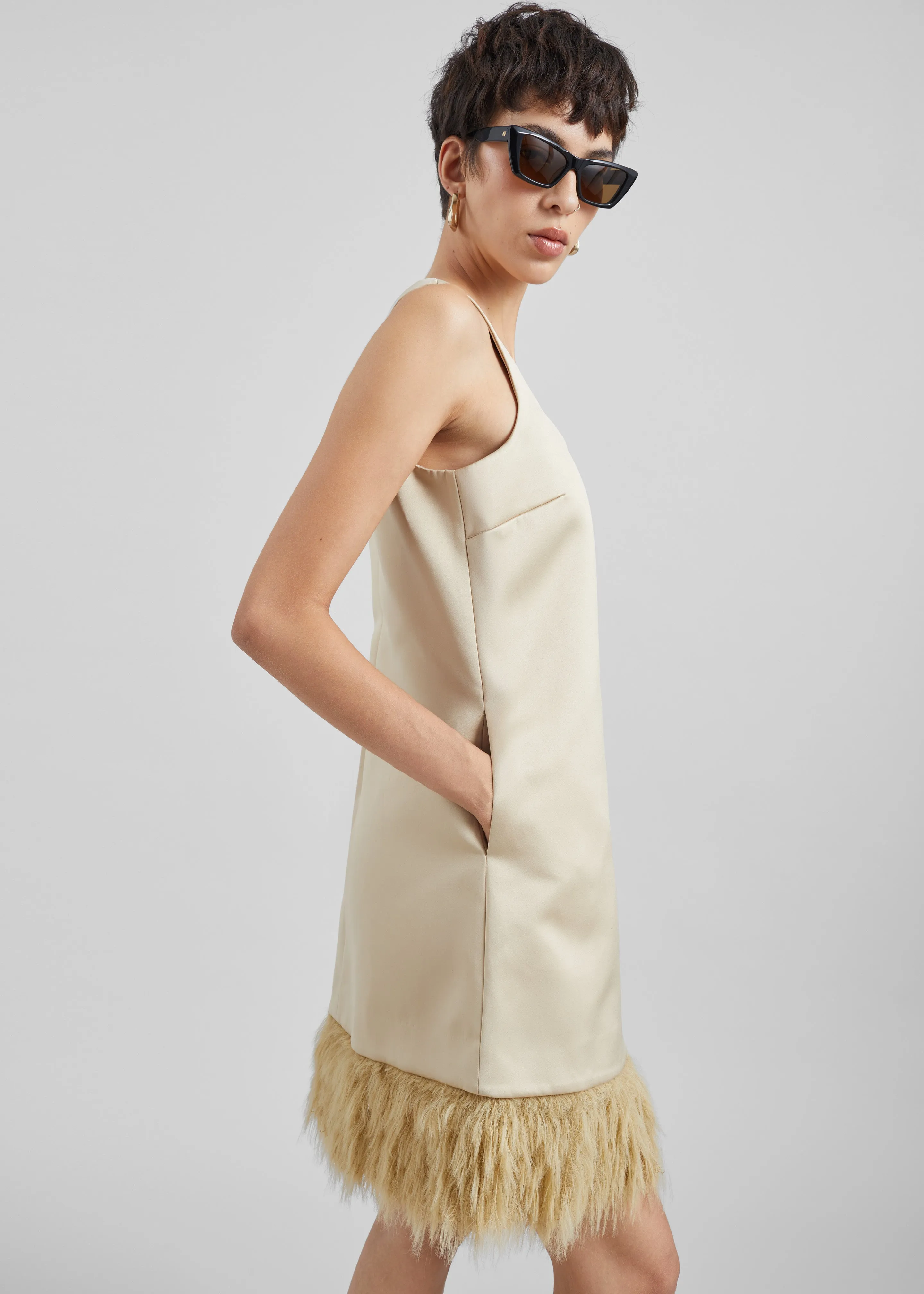 By Malene Birger Elva Mini Dress - Old Beige sold by Frankie Shop product image thumbnail 5