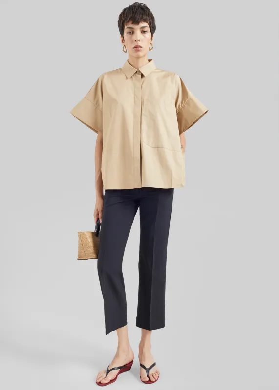 CO Boxy Short Sleeve Shirt - Camel made by CO