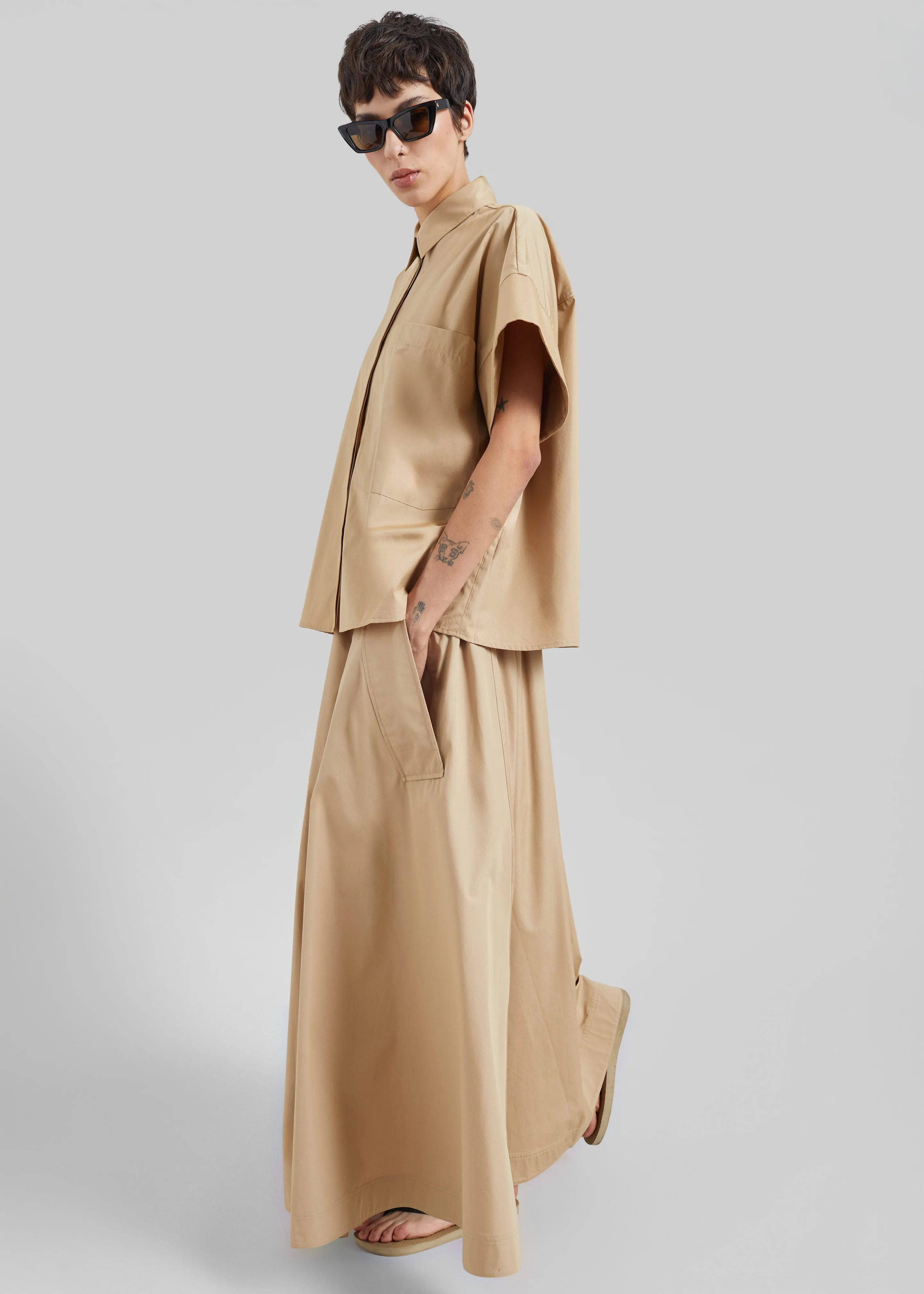 CO Boxy Short Sleeve Shirt - Camel sold by Frankie Shop product image thumbnail 5