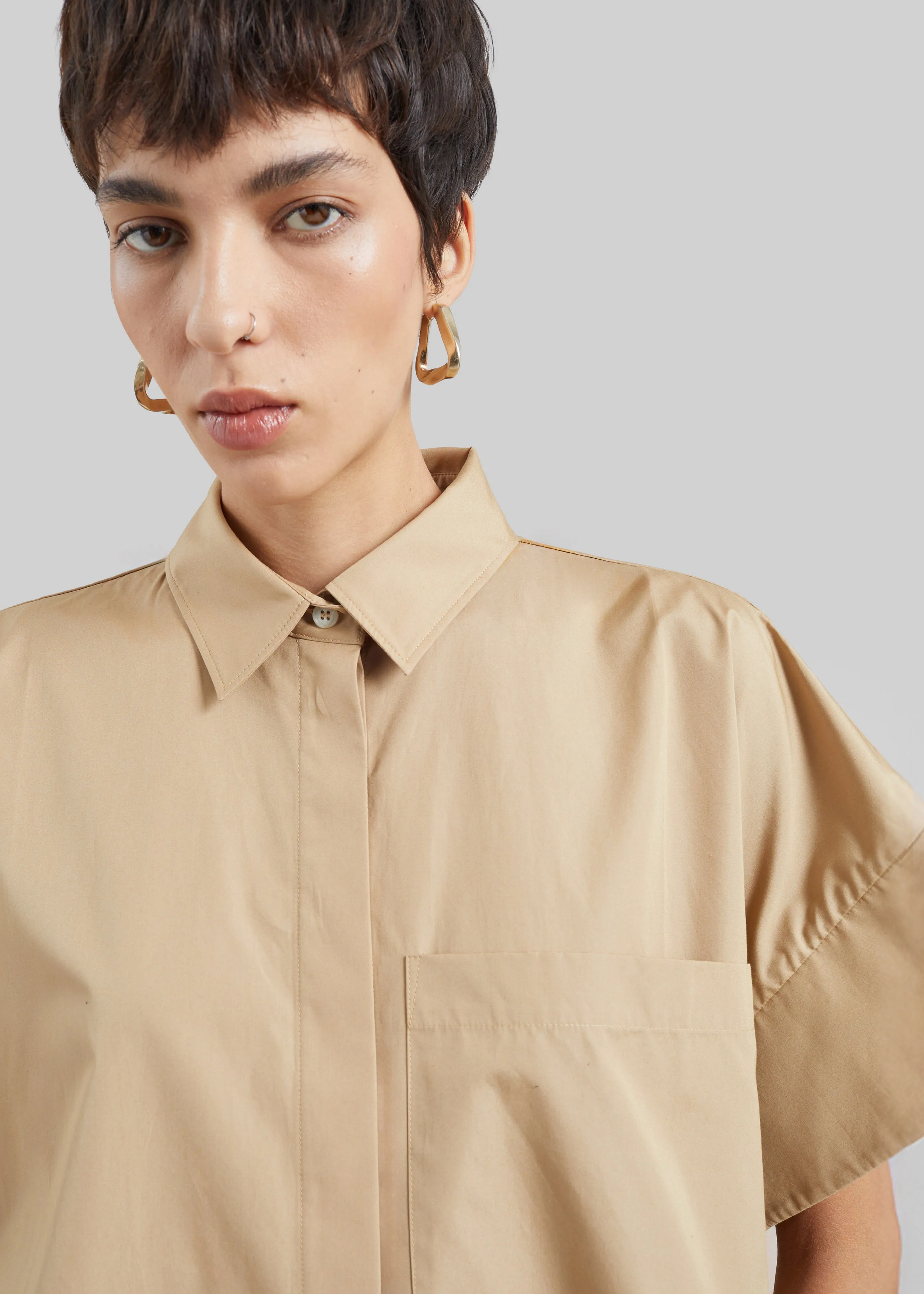 CO Boxy Short Sleeve Shirt - Camel sold by Frankie Shop product image thumbnail 4