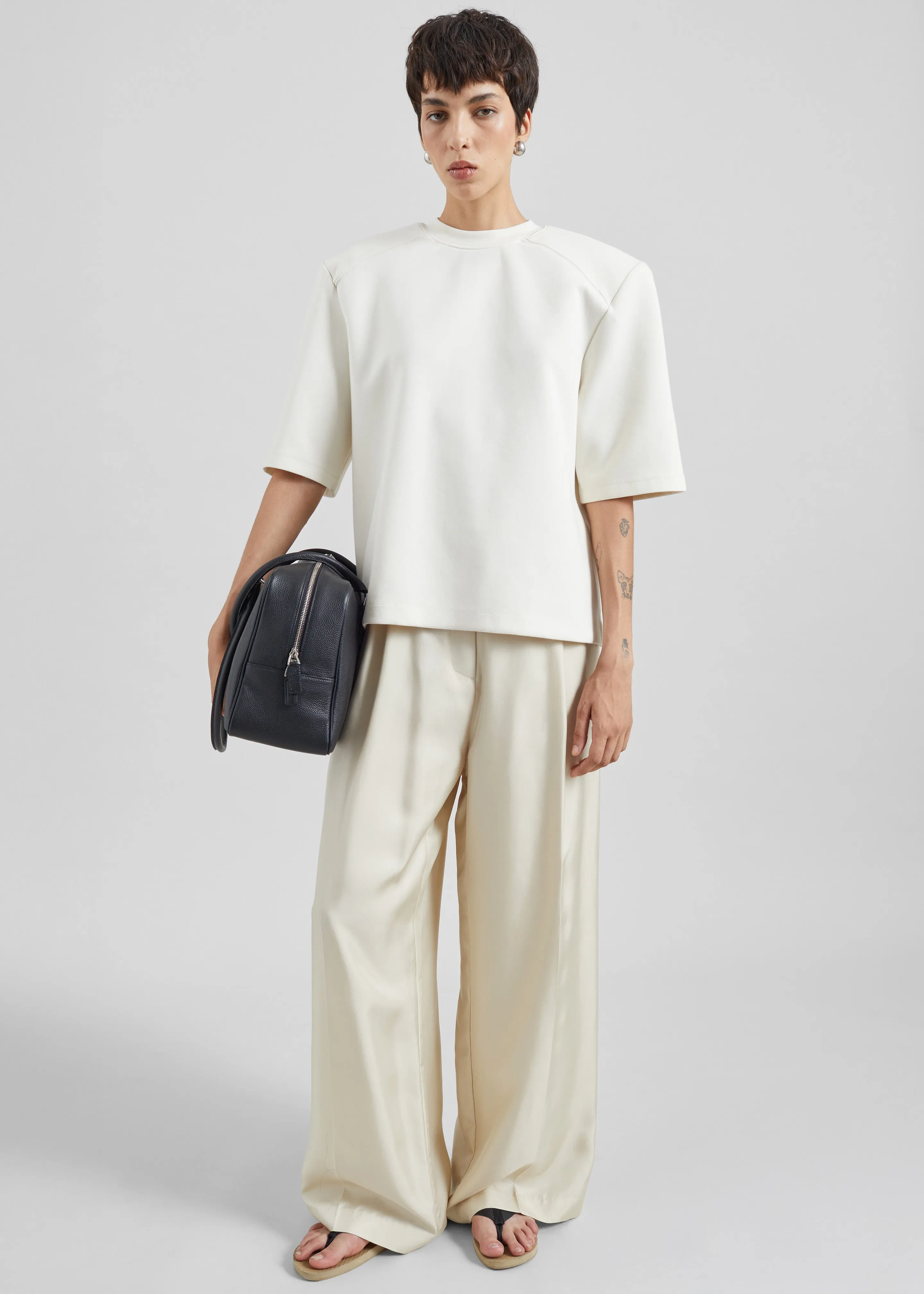 Alwen Neoprene Padded T-Shirt - Off White sold by Frankie Shop product image thumbnail 2