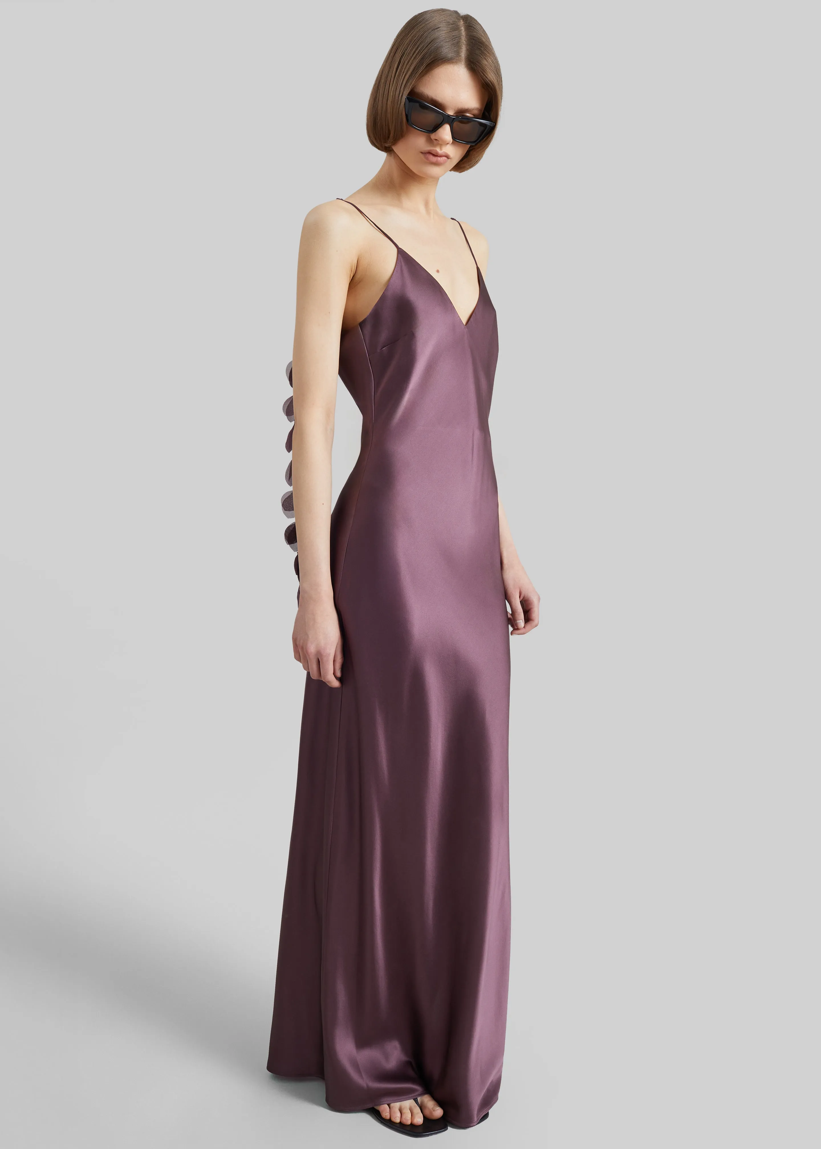 By Malene Birger Pascale Silk Maxi Dress - Aubergine sold by Frankie Shop