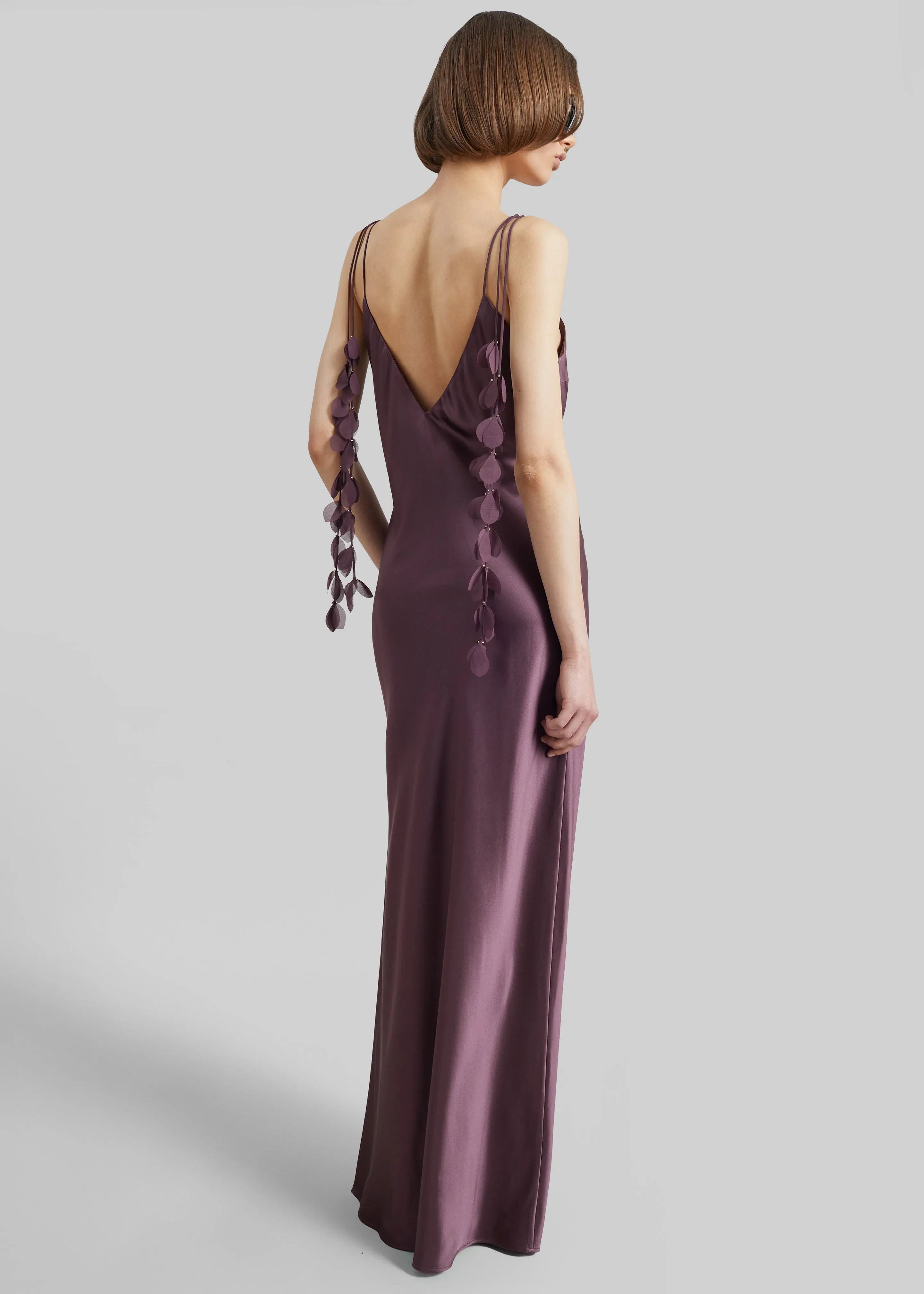 By Malene Birger Pascale Silk Maxi Dress - Aubergine sold by Frankie Shop product image thumbnail 5
