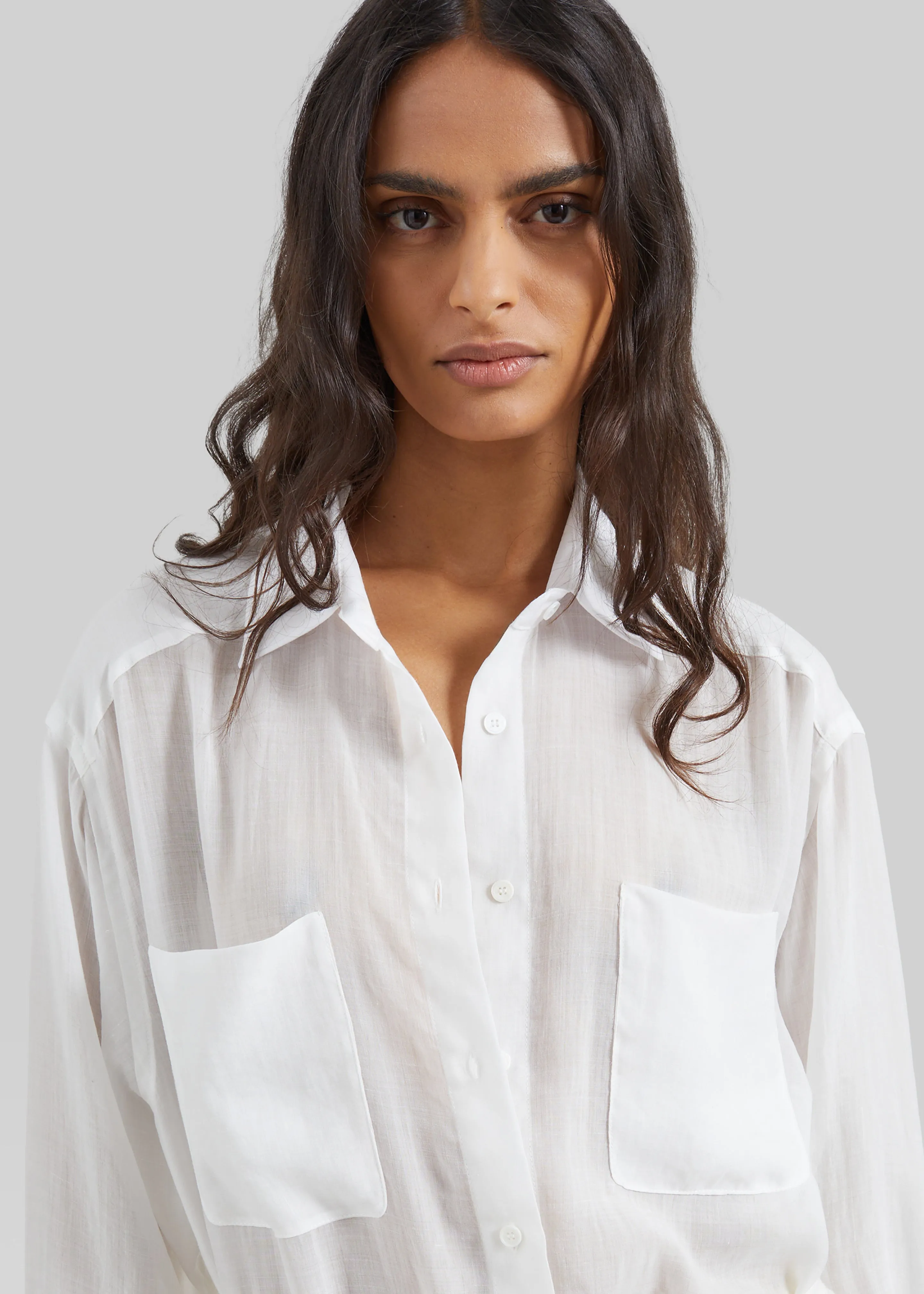 Trevas Sheer Shirt - White sold by Frankie Shop product image thumbnail 4